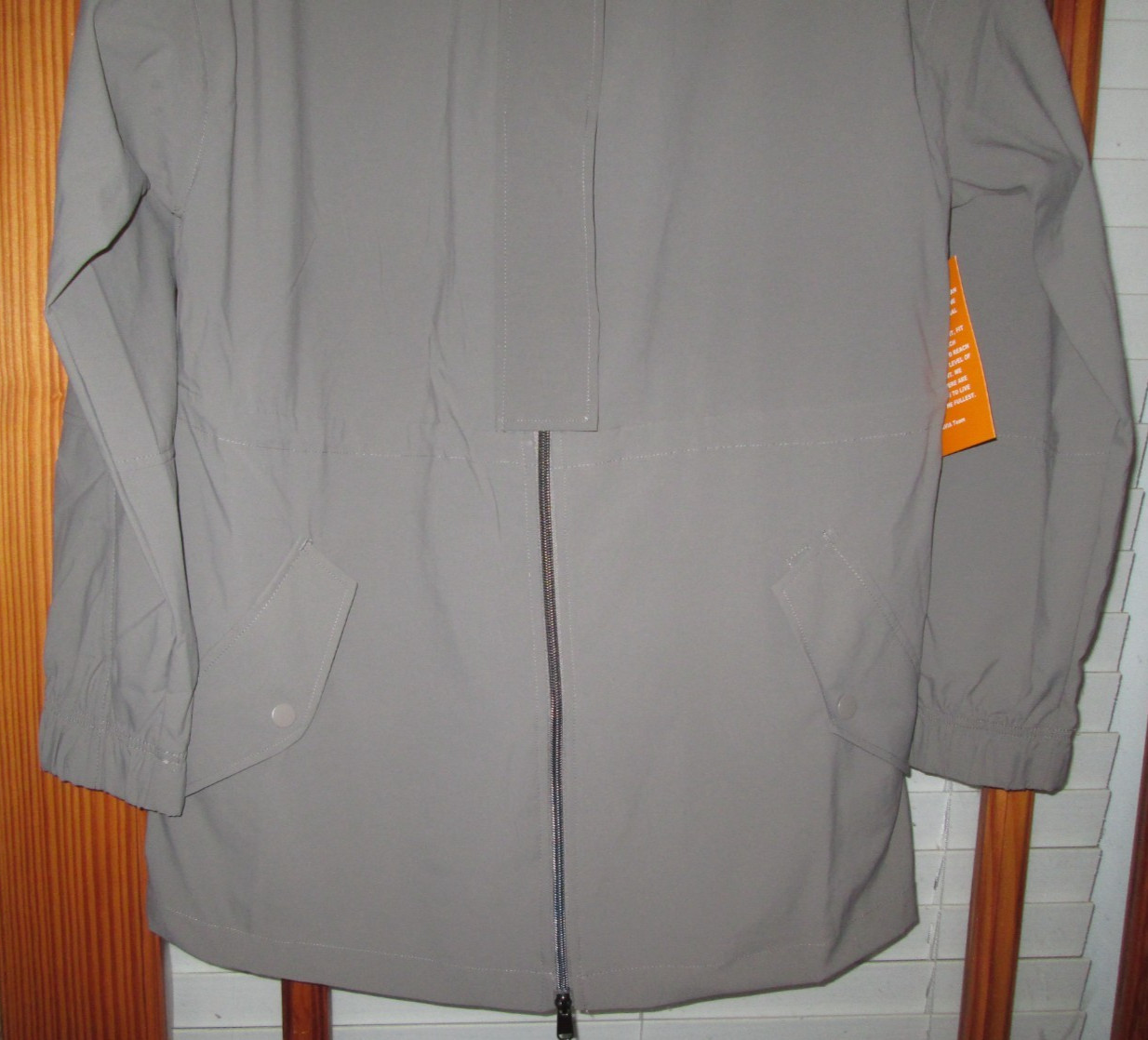 Avia Long Woven Jacket Women’s XS S L Hooded Grey Fog NEW Water Repellent