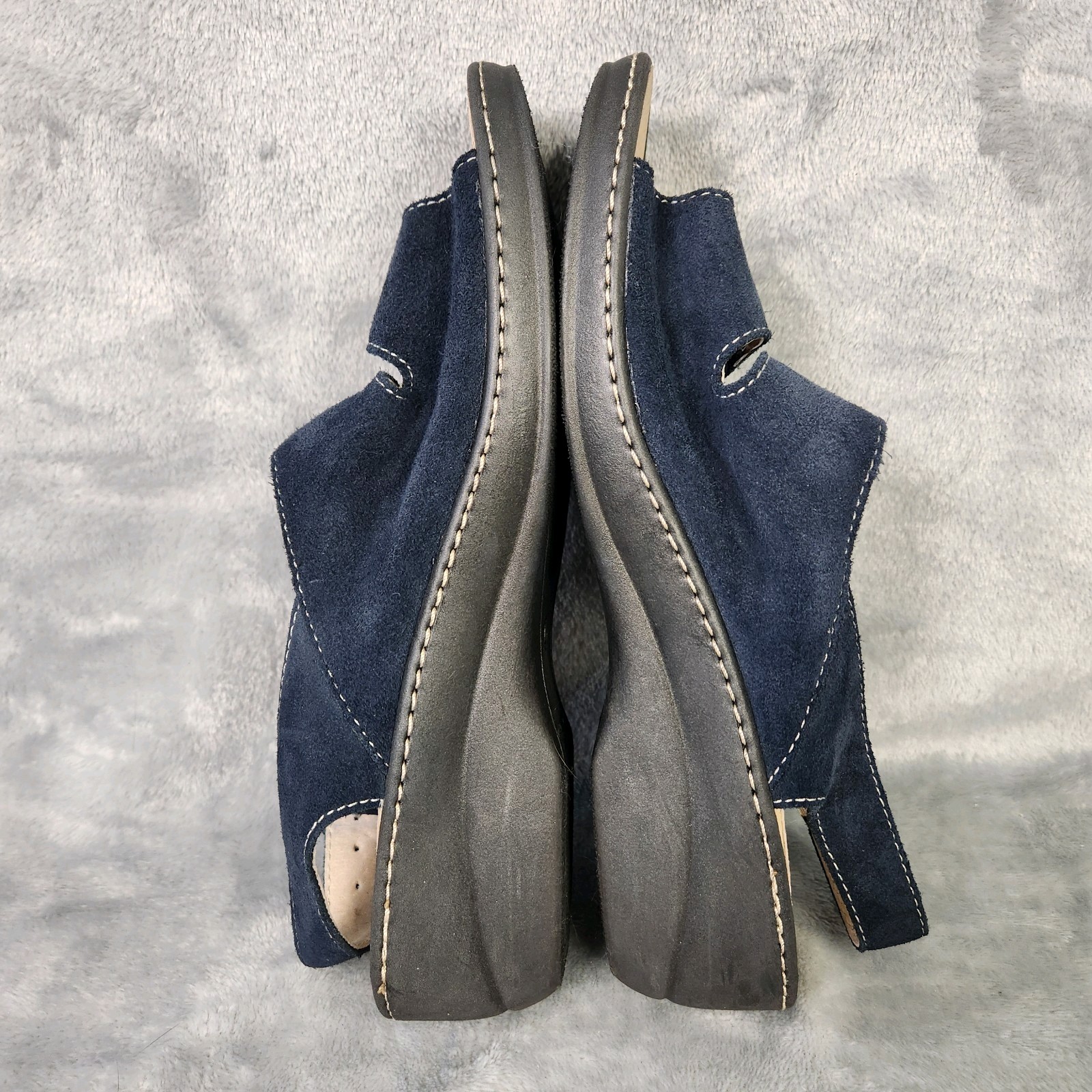 Roberta Womens Strappy Sandals Navy Blue Italy Removable Insole Leather US Sz 9M