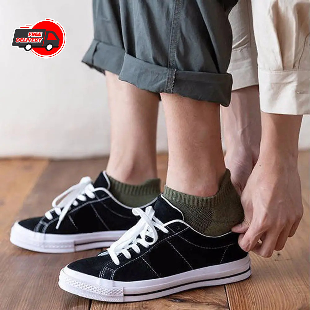 Men’s Boat Socks 100% Cotton Deodorizing Sweat-absorbing Mesh Socks Summer