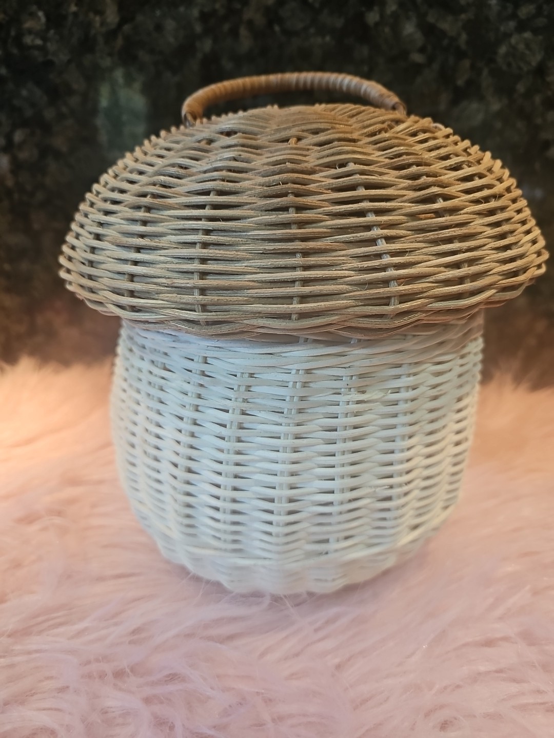 Rattan Mushroom Basket Bag Wicker Woven Women Handbags Beach Straw Bag Box