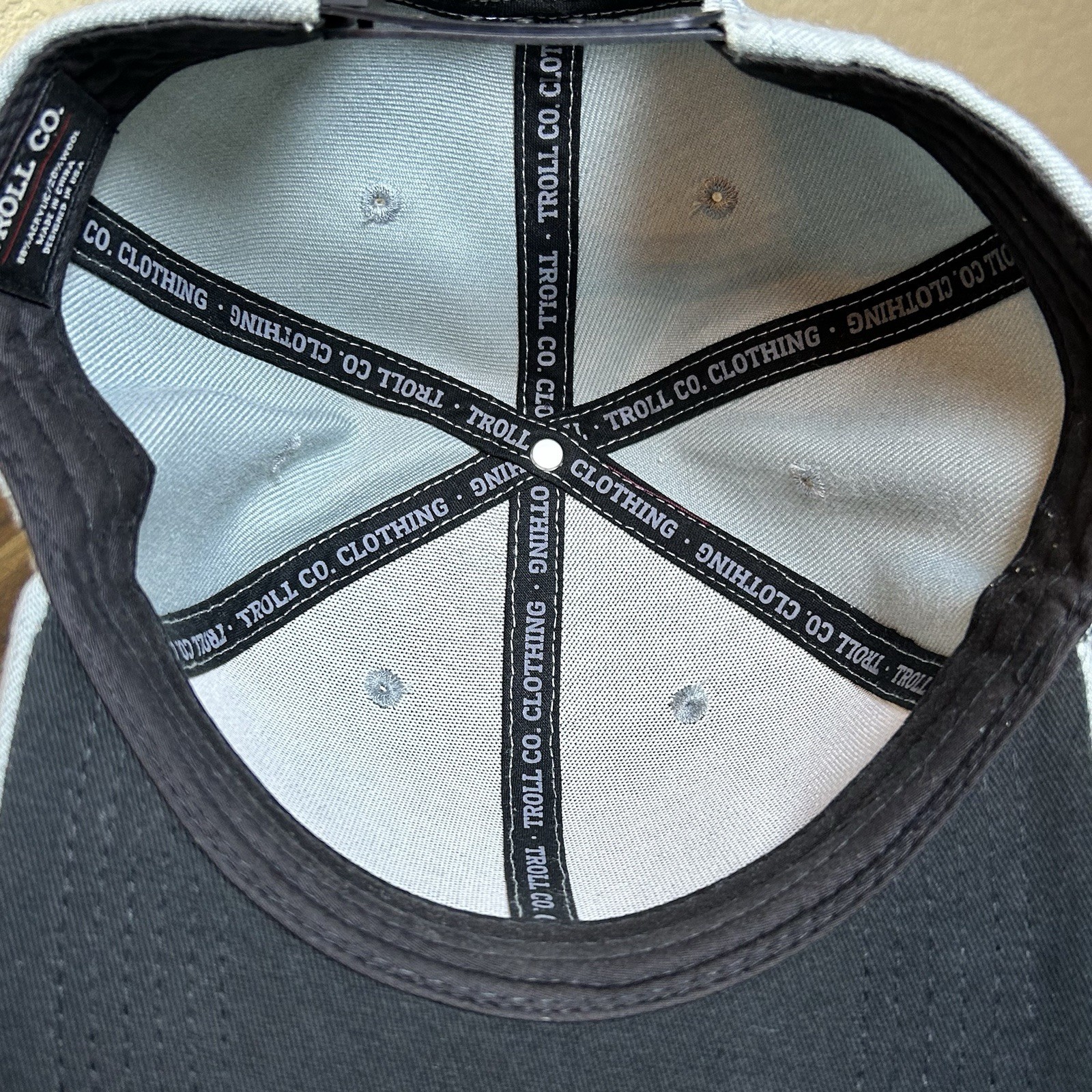 Troll Co Clothing Blue Collar Support Trucker Hat Gray Snapback Baseball Cap