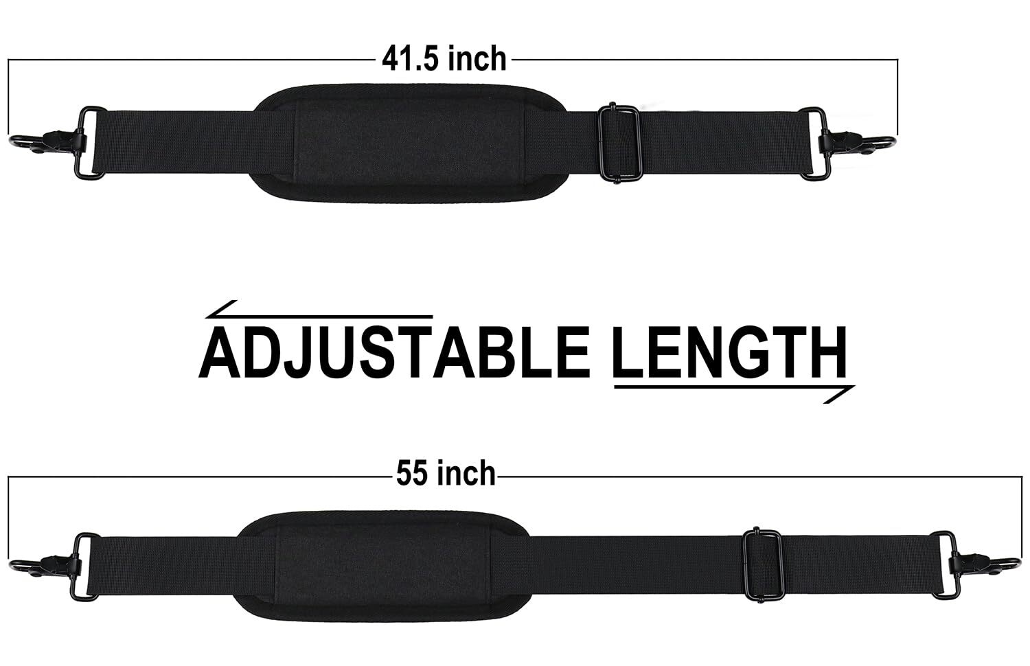 BOOEUDI 56 inch Shoulder Strap, Universal Adjustable Thick Soft Duffel Bag