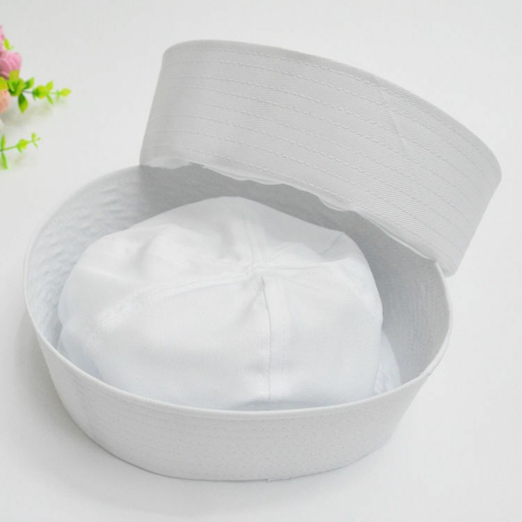 WHITE NAVY SAILOR HAT POPEYE GILLIGAN DOUGHBOY CHILD ADULT COSTUME ACCESSORY