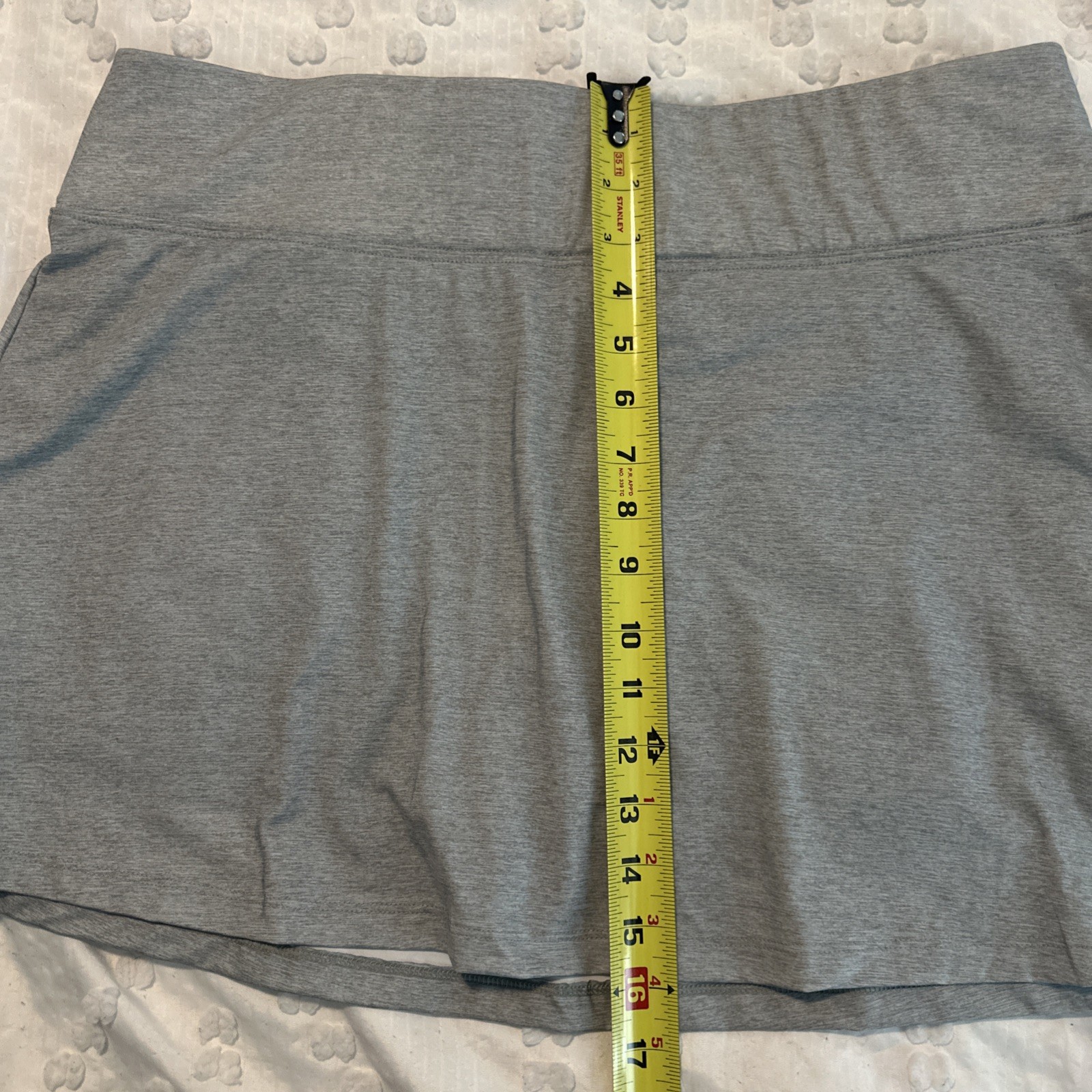 Prince XL ash gray micro fiber tennis skort