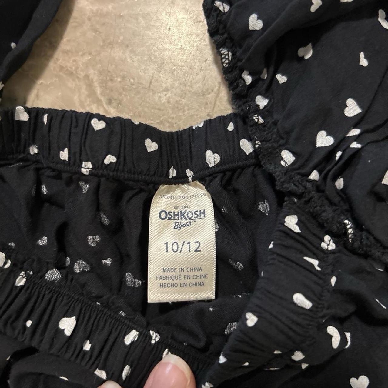 OshKosh B’gosh Girls Heart Print Sleeveless Romper Black/White Size 10/12