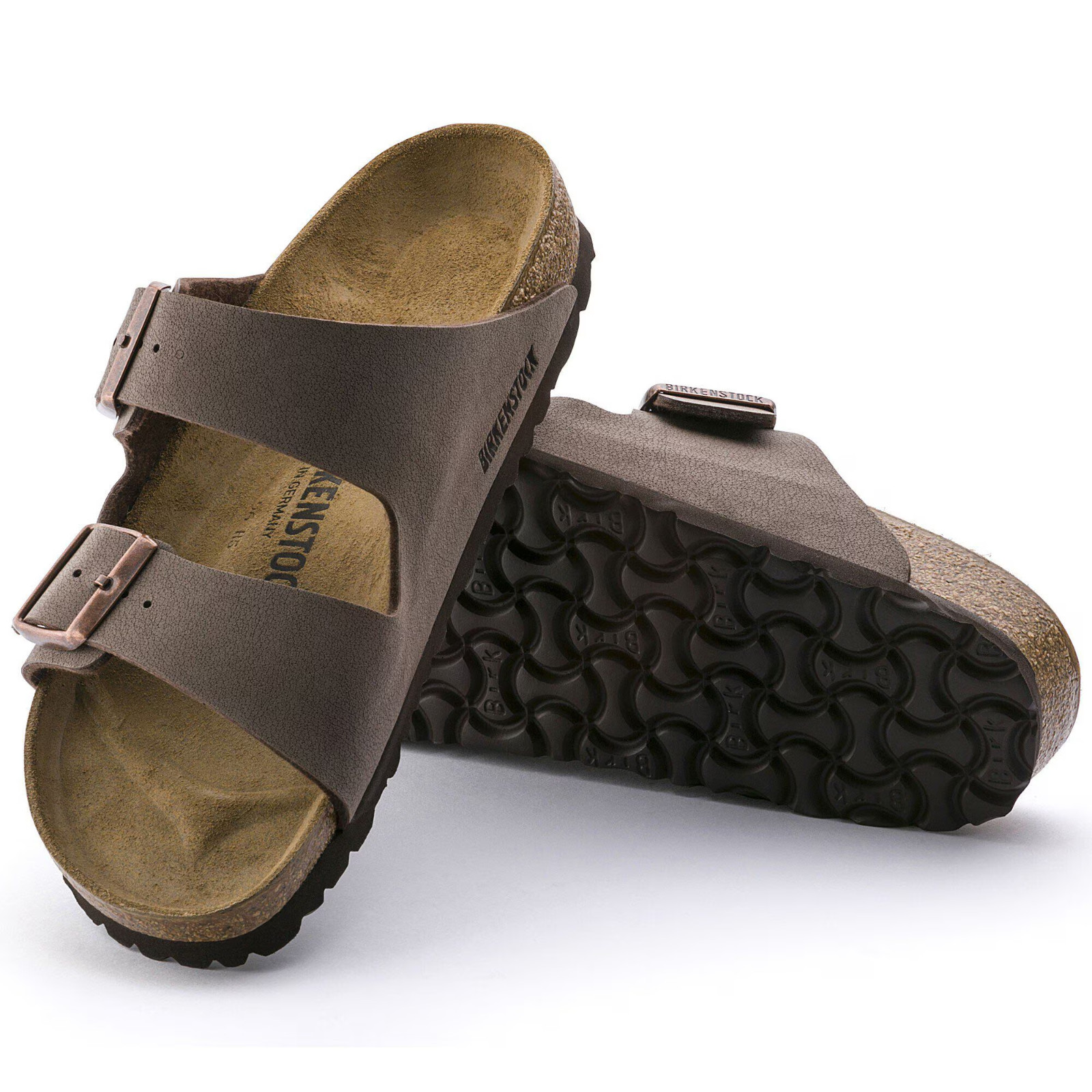 Birkenstock Arizona Birkibuc Birko-Flor Mocha Unisex Comfort Sandals Size37-45