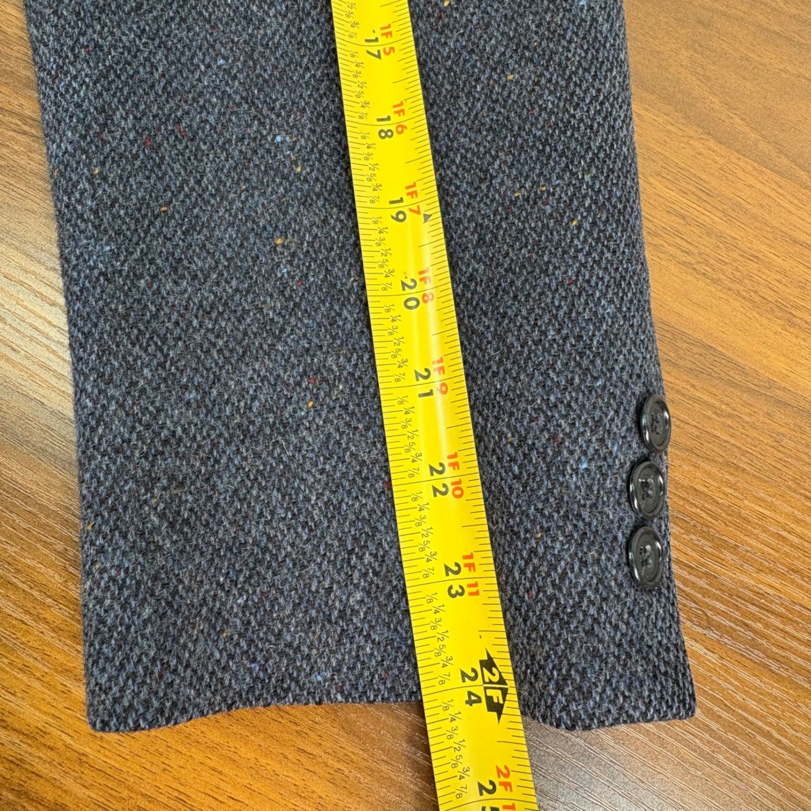 Tailors Row by Deansgate 40R Mens Tweed Blazer Suit Jacket Blue Gray Wool Blend