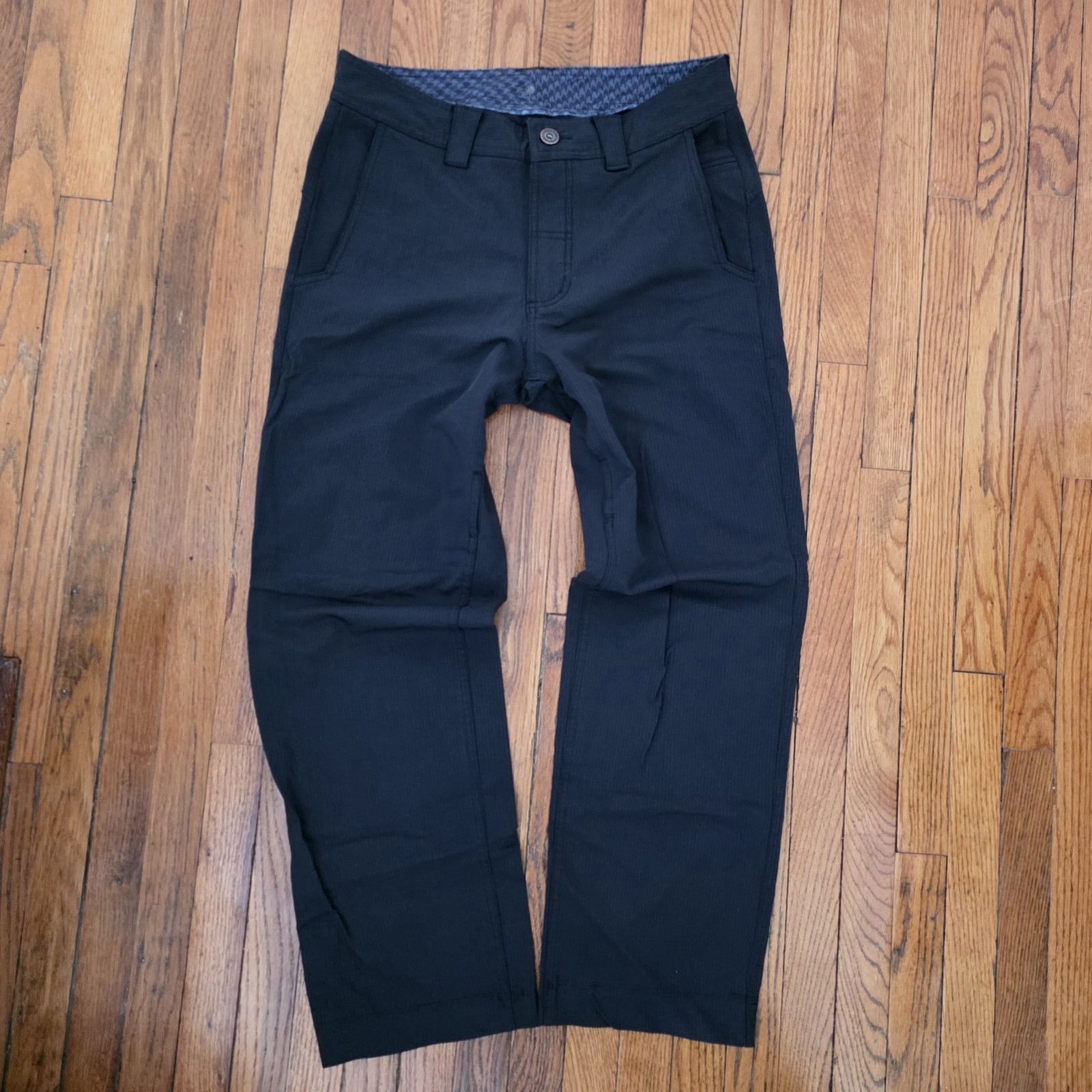 Lululemon Pants Mens Size 32 Black Pinstripe Slate Work To Play Performance Gym
