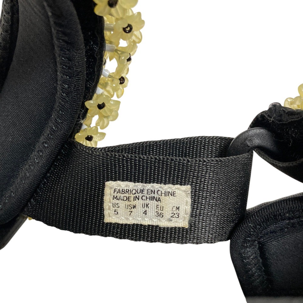 SUICOKE × CECILIE BAHNSEN Maria Flower Bead Sandals 9.1″” Black Women USED