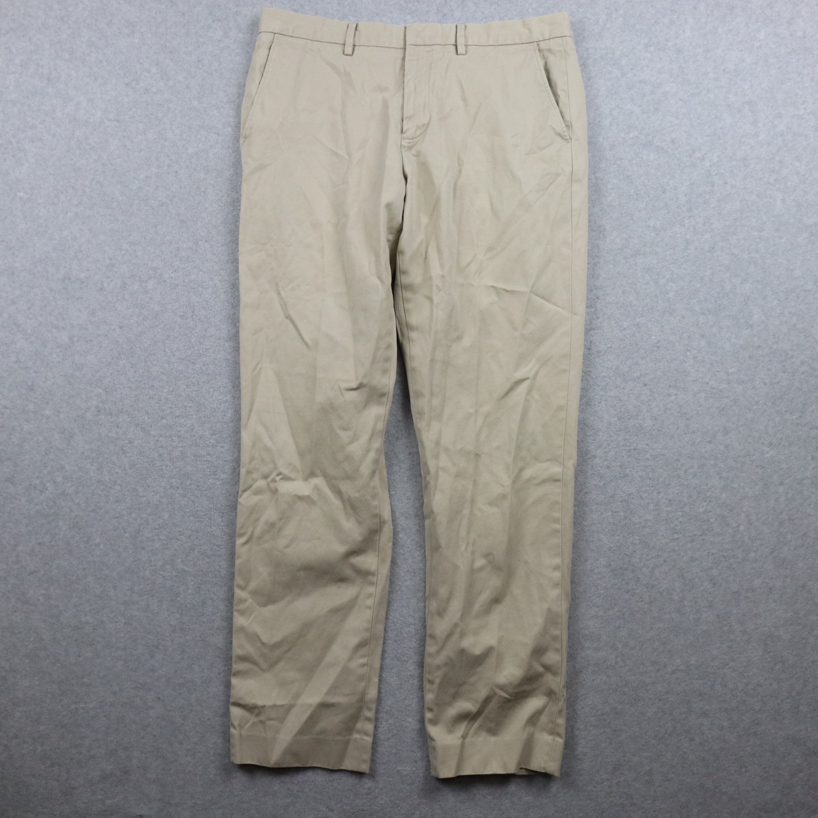 J Crew Pants Mens 34×32 Bowery Slim Fit Chino Business Casual Flat Front Beige