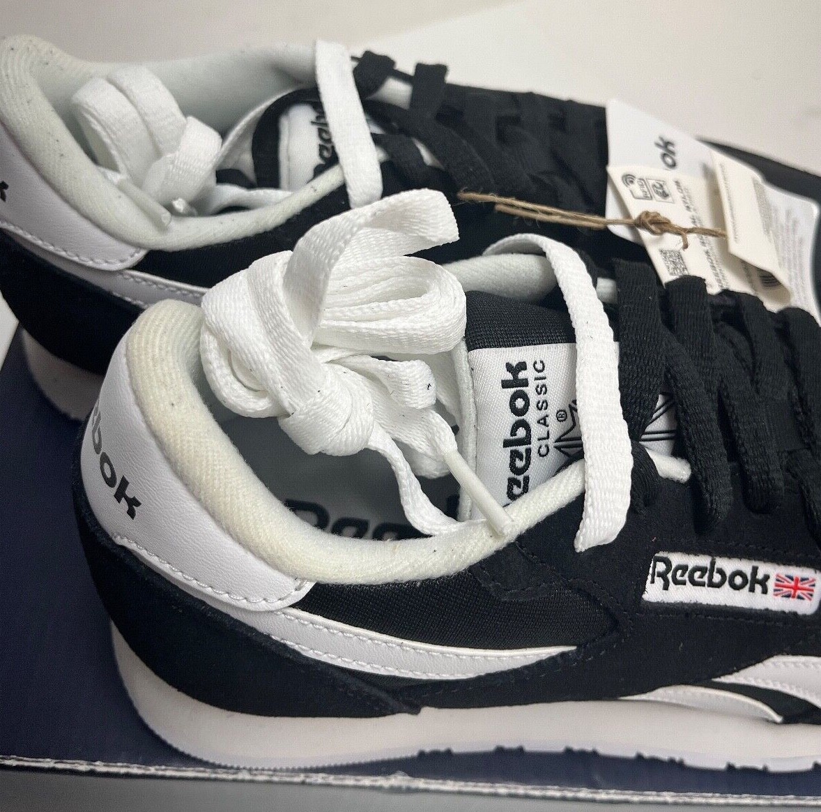 Reebok Mens Royal Nylon Black / White Classic Shoe BD1553 NWD FREE Shipping