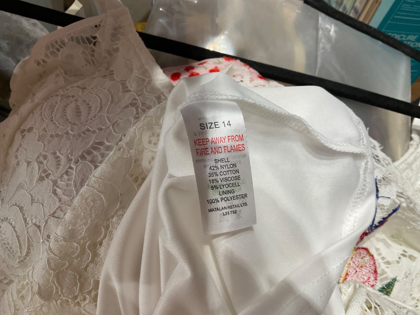New Soon Matalan Lagenlook Ivory Floral Lace Stretch Blouson Top – Size 14 BNWT