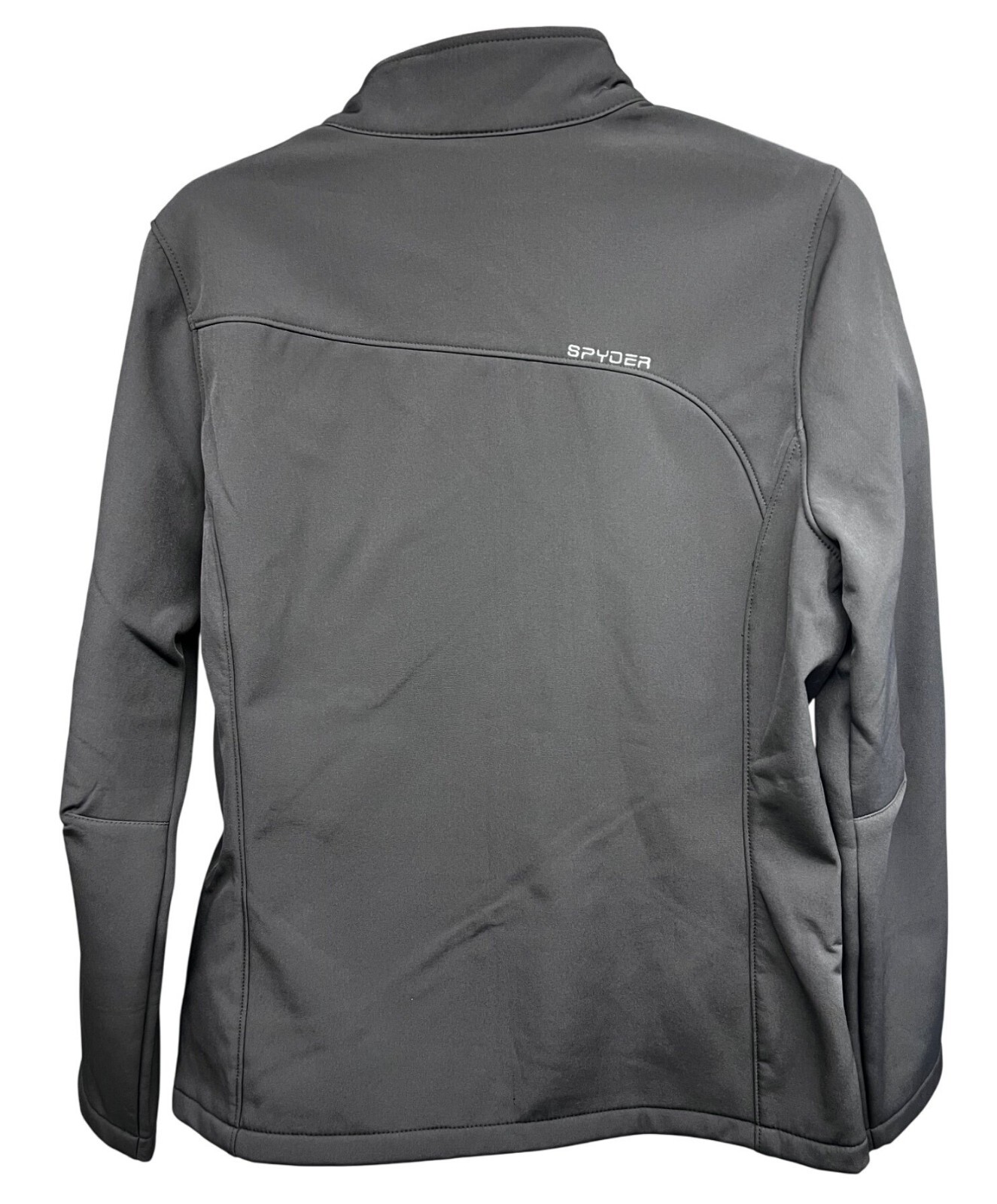 Spyder Transport Polar Gray Waterproof Softshell Zip Up Jacket Medium Pockets