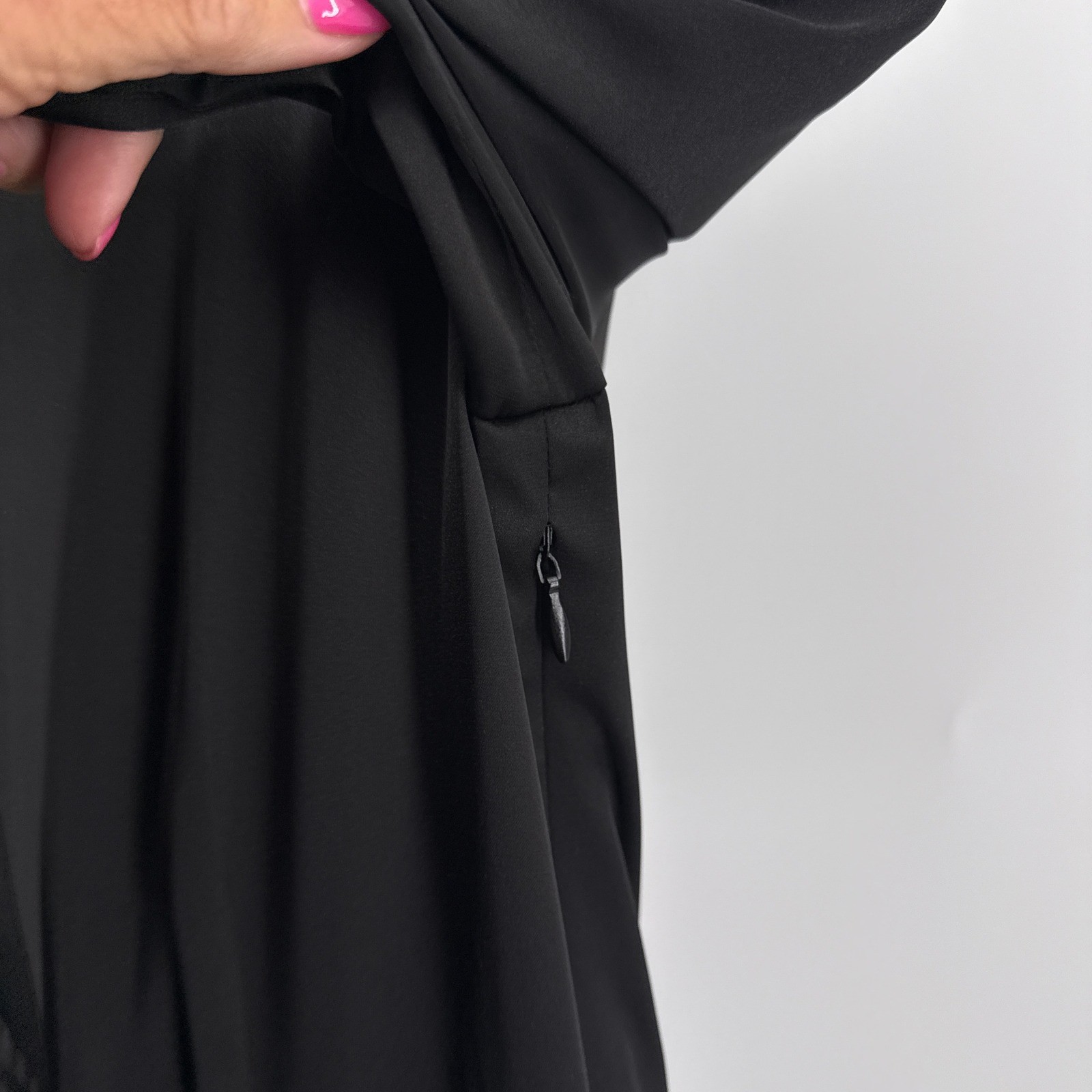 Generation Love Miley Faux Leather Combo Dress Black Draped V-Neck Mini Small