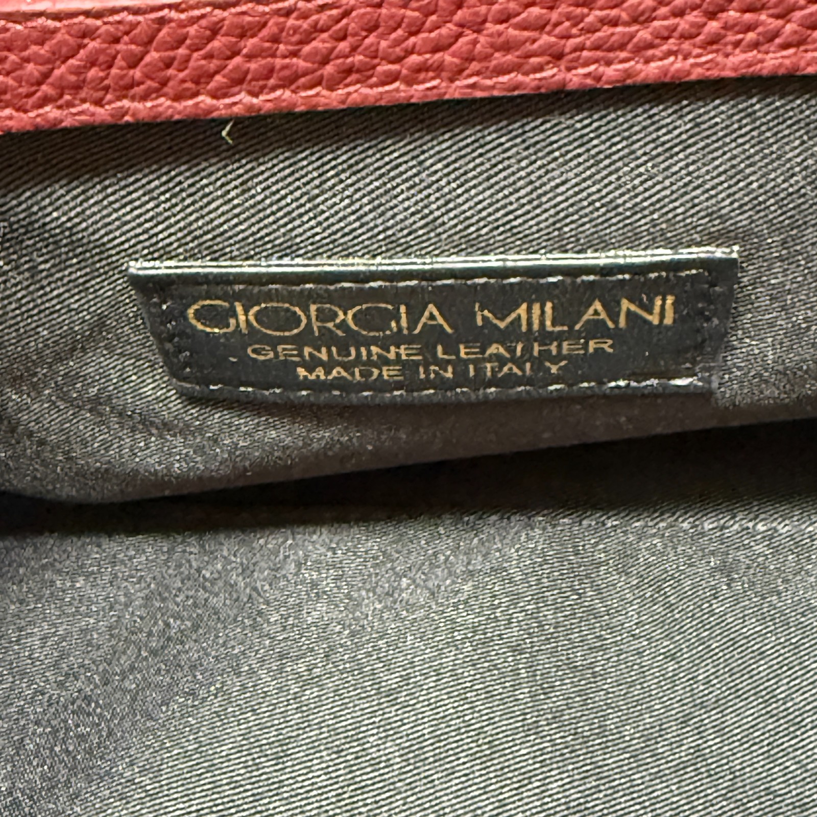 Giorgia Milani Burgundy Dark Leather Shoulder Bag Made in Italy