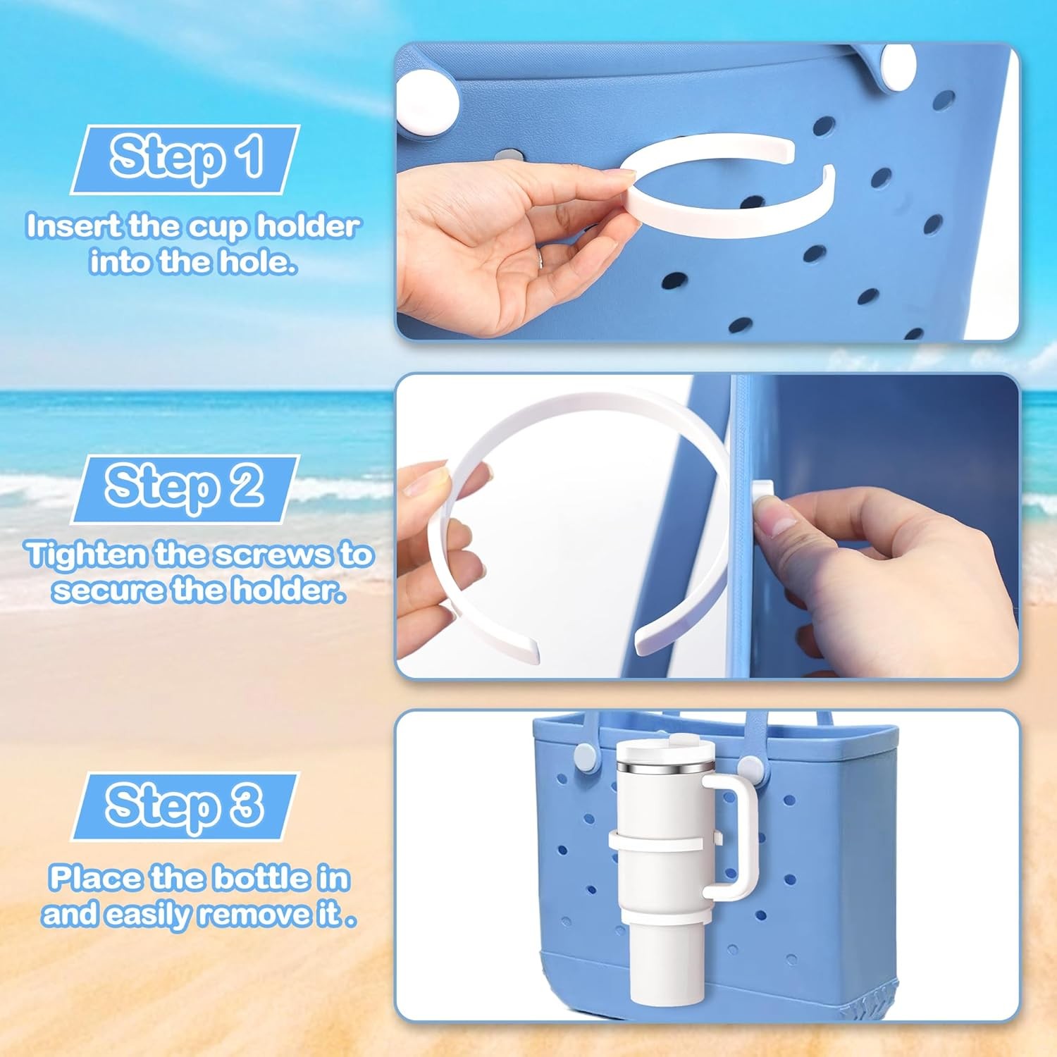 Cup Holder for Bogg Bag – Compatible with Stanley 30oz/40oz Tumblers, Adjustab