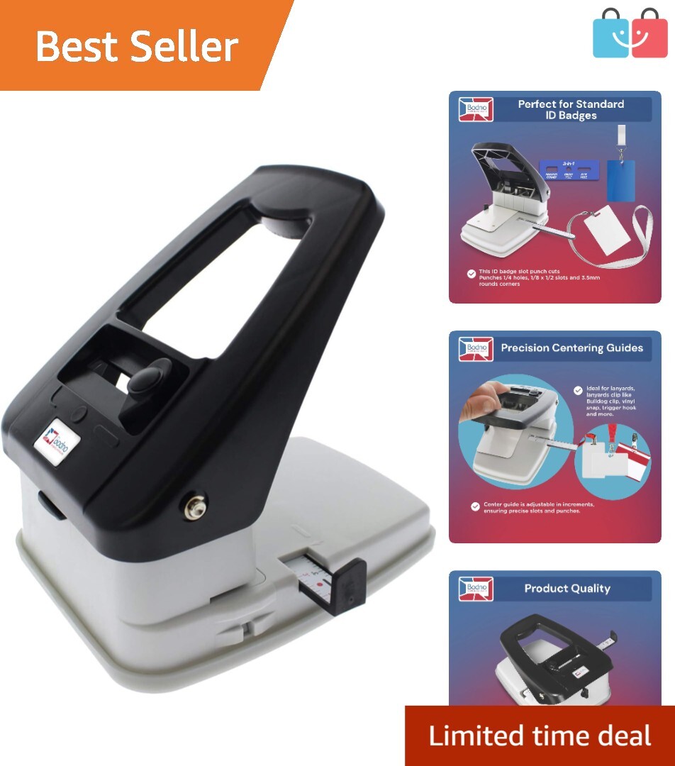Versatile 3-in-1 ID Badge Slot Punch – Precision Tool for ID Card Processing