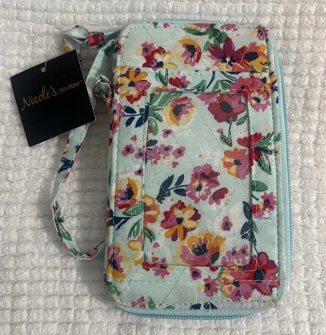 Nicole by boniares Floral Zip-Around Wristlet Wallet, Folding Credit Card