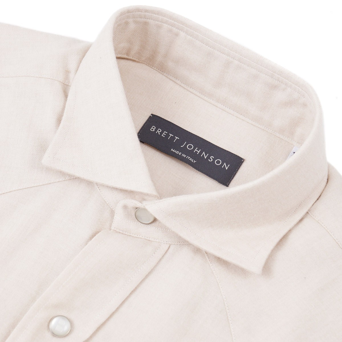 Brett Johnson Soft Cotton and Cashmere Snap-Front Western Shirt M (Eu 40) New