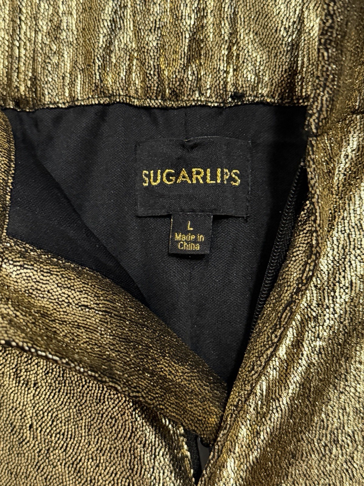 Sugarlips Gold Pant Trouser Perfect for Christmas Party Or Any Occasion Size L