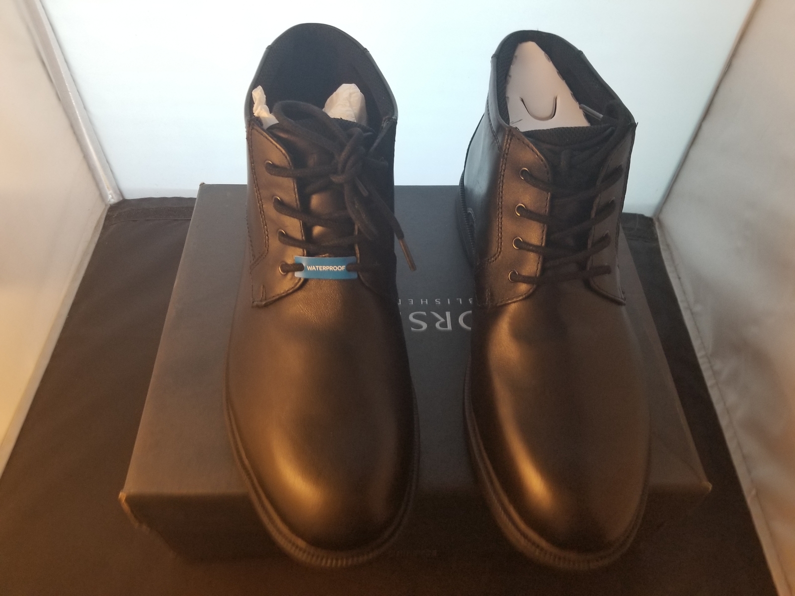 NIB Florsheim No Drip Size 14 D Black Colorway Memory Foam Footbed Chukka Boots