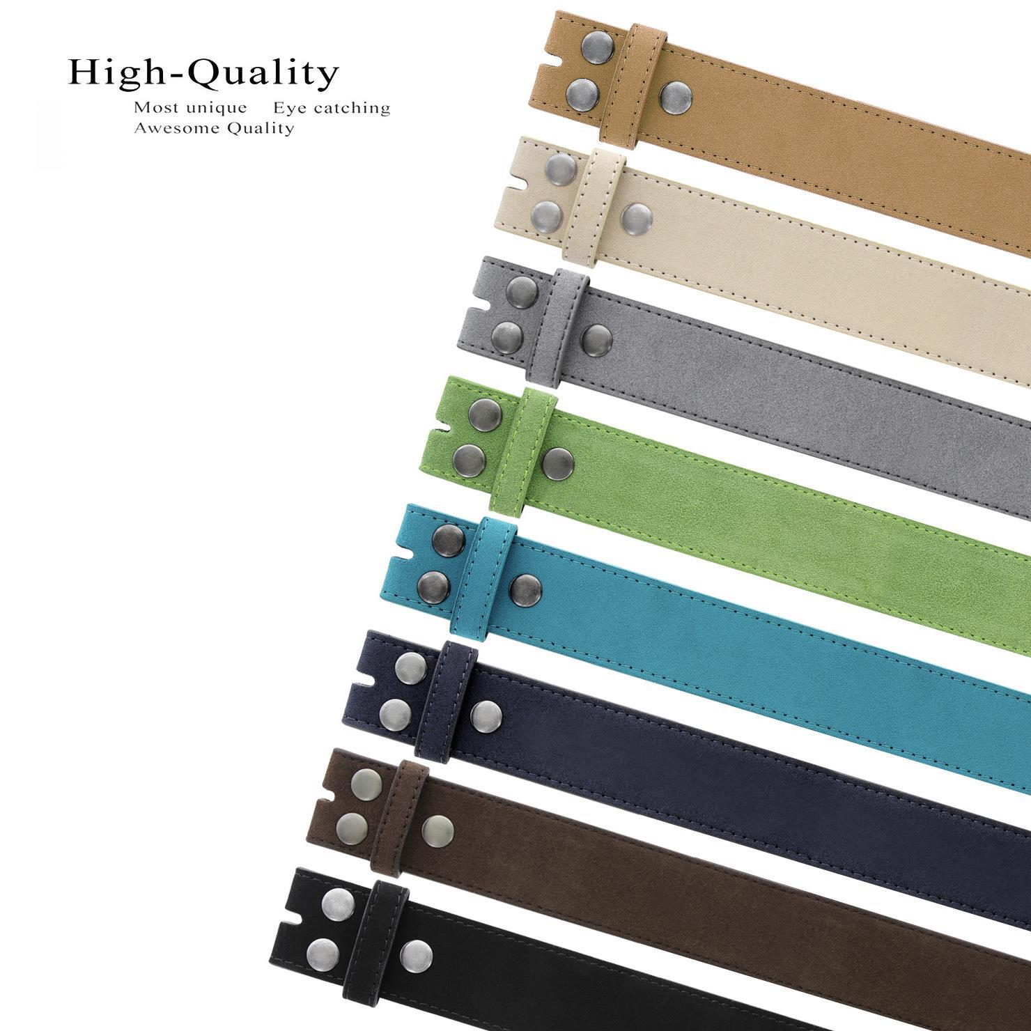 Belts for Men & Women Unisex Suede Leather Belt Strap 1 1/2″ Wide Multi-Color