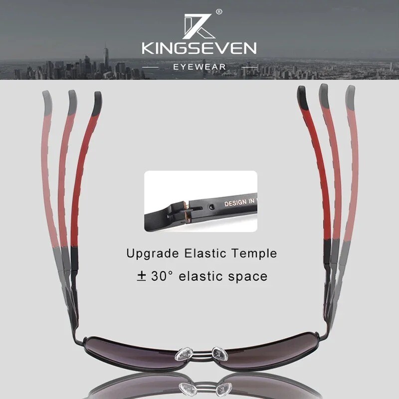 KINGSEVEN 2025 Brand Men Aluminum Sunglasses HD Polarized UV400 Mirror Male Sun