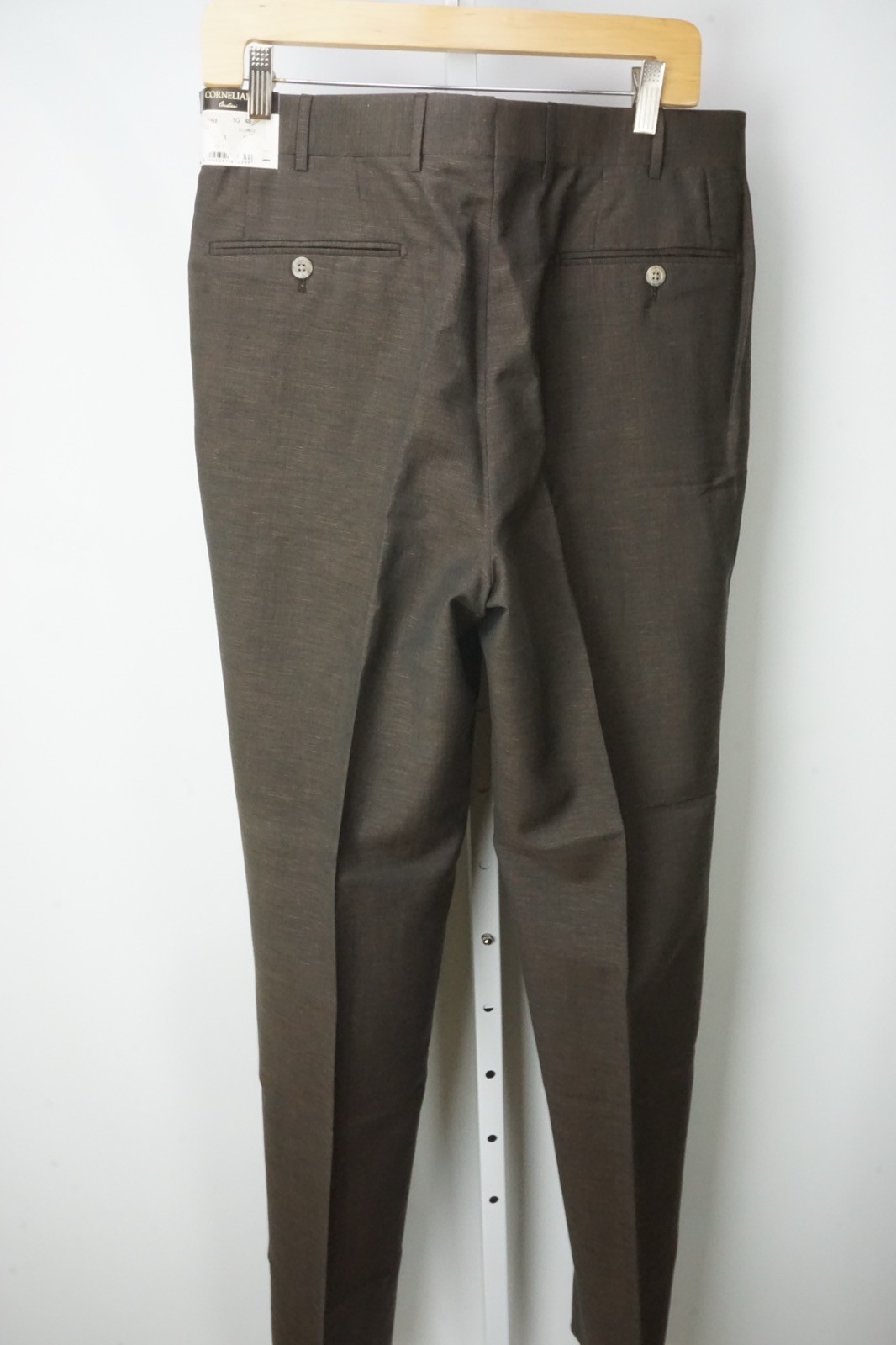 Corneliani Master Brown Woven Wool Cotton Linen Dress Pants Sz 48R EU BRAND NEW