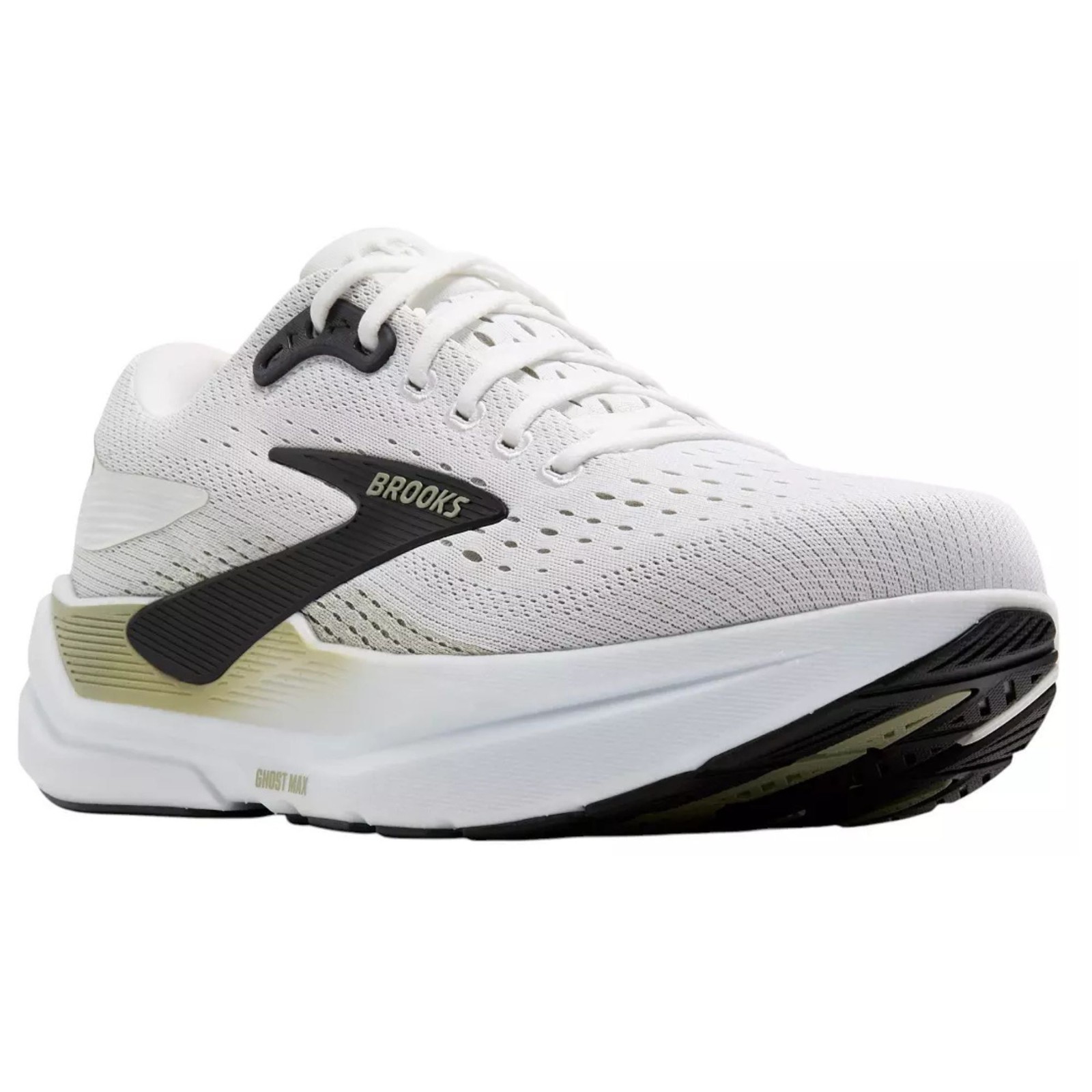 Brooks Men’s Ghost Max 3 Running Shoes – Bright White/Tea/Black – Medium/D