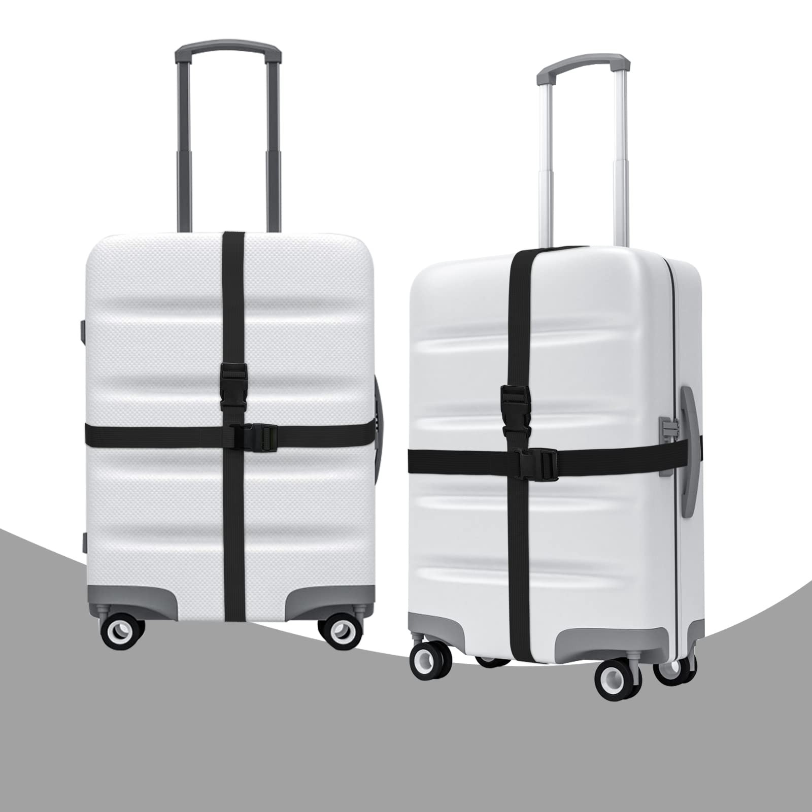 6 Pack Luggage Nylon Straps with Quick Release Buckle 1inch-6pc, Black