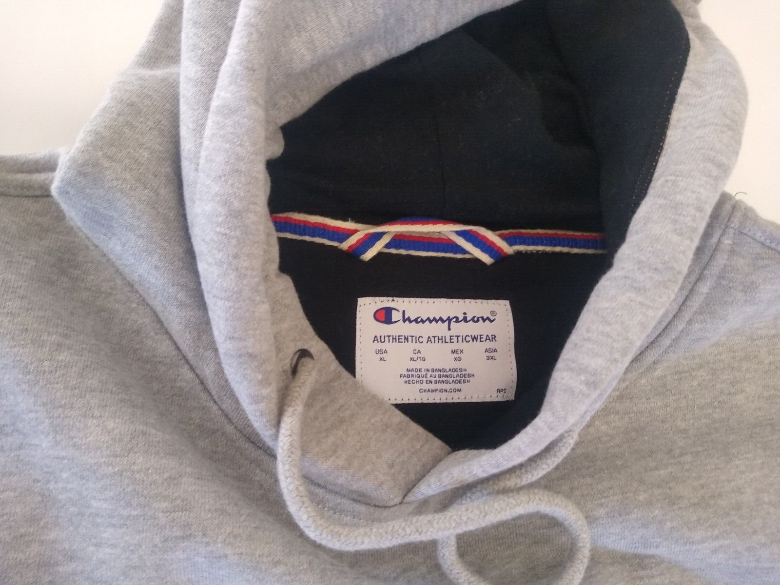 Champion powerblend graphic pullover hoodie mens XL oxford grey