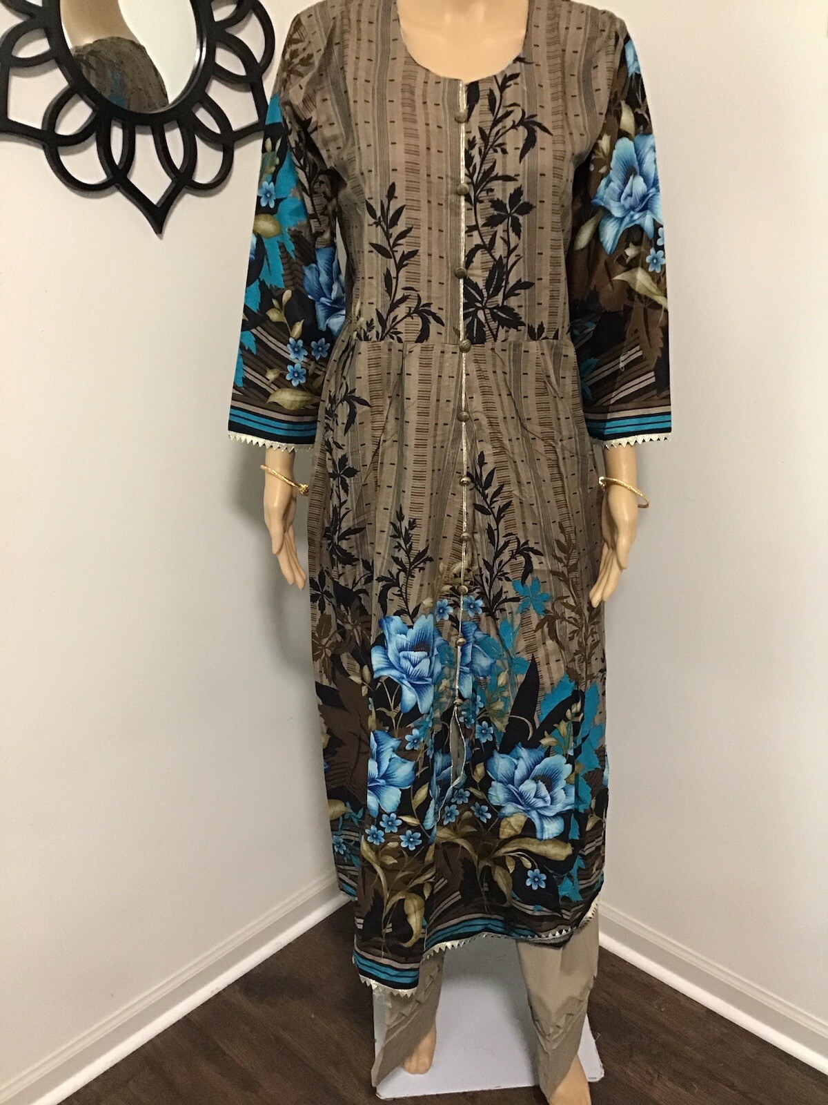 Pakistani Indian Trendy Designer Long Kurta Maxi Lawn Cotton Small