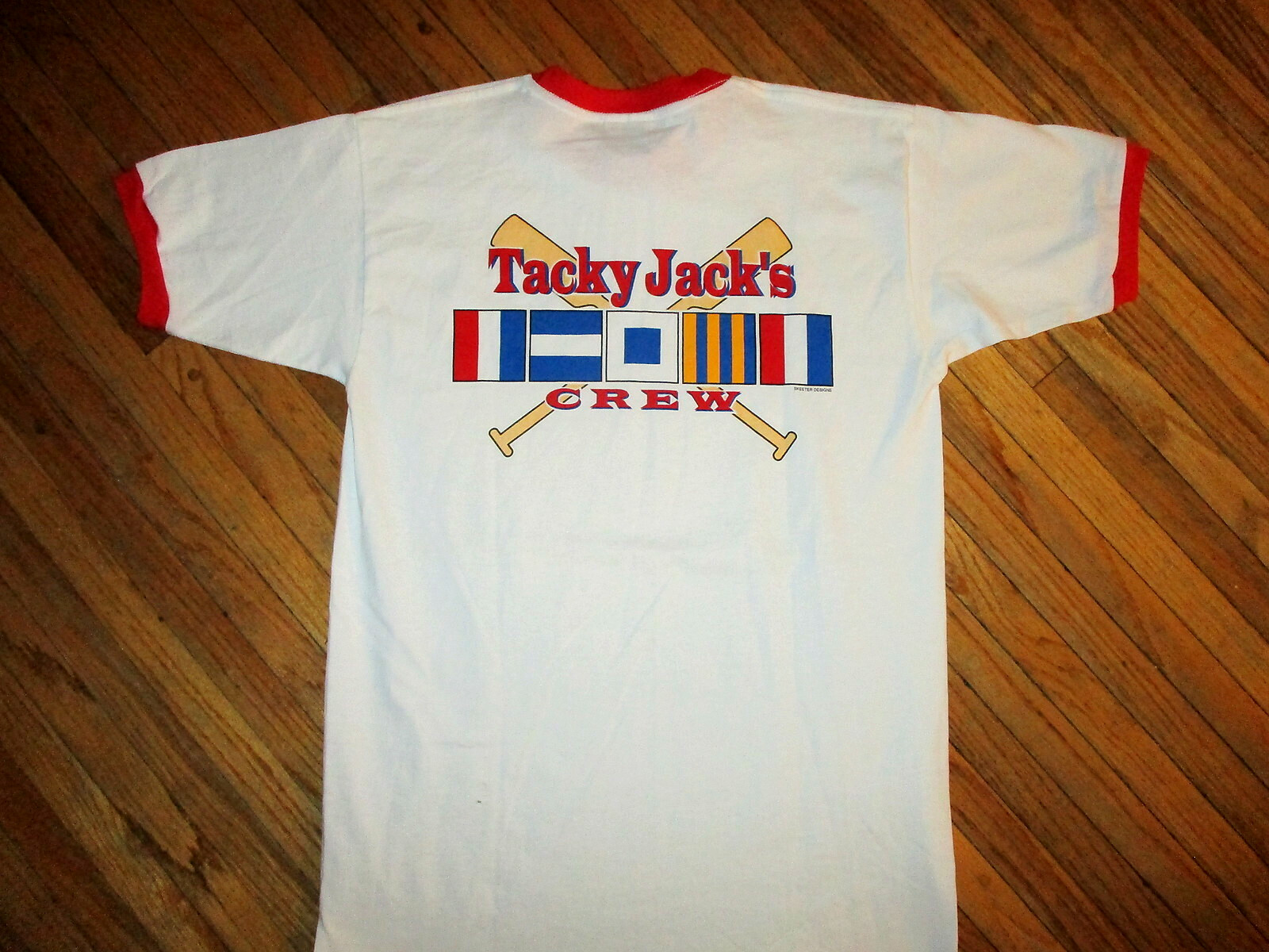 TACKY JACKS T SHIRT Retro Ringer Alabama Seafood Restaurant Crew Nautical MEDIUM
