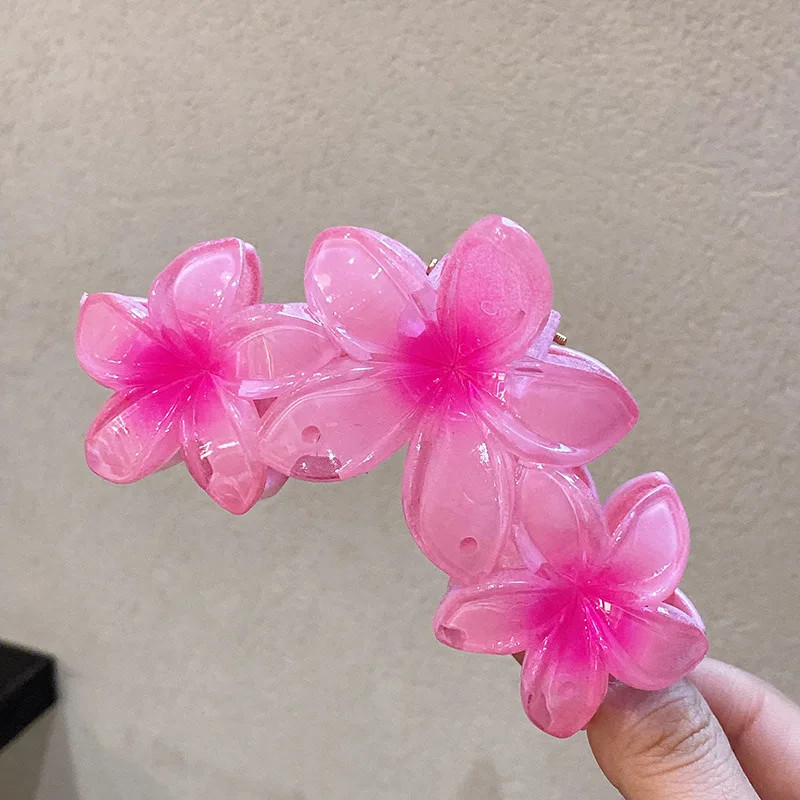 Acrylic Flower Hair Claw Clip Gradient Egg Summer Beach Women Girls Accessories