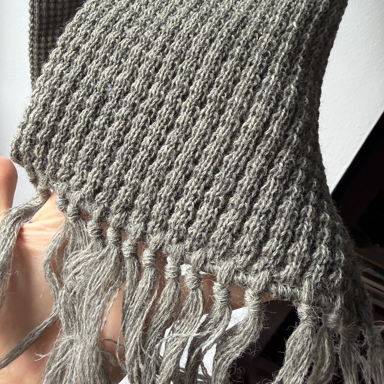 Pendleton Pure Virgin Wool Grey Scarf 52×6.25 in
