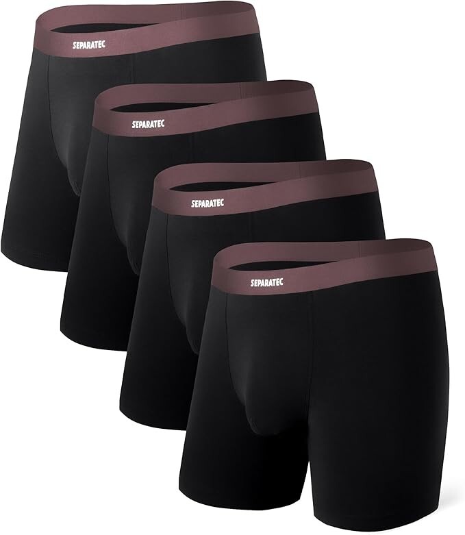 Separatec Mens Seamless Waistband Boxer Briefs Rayon Made from Bamboo XXL