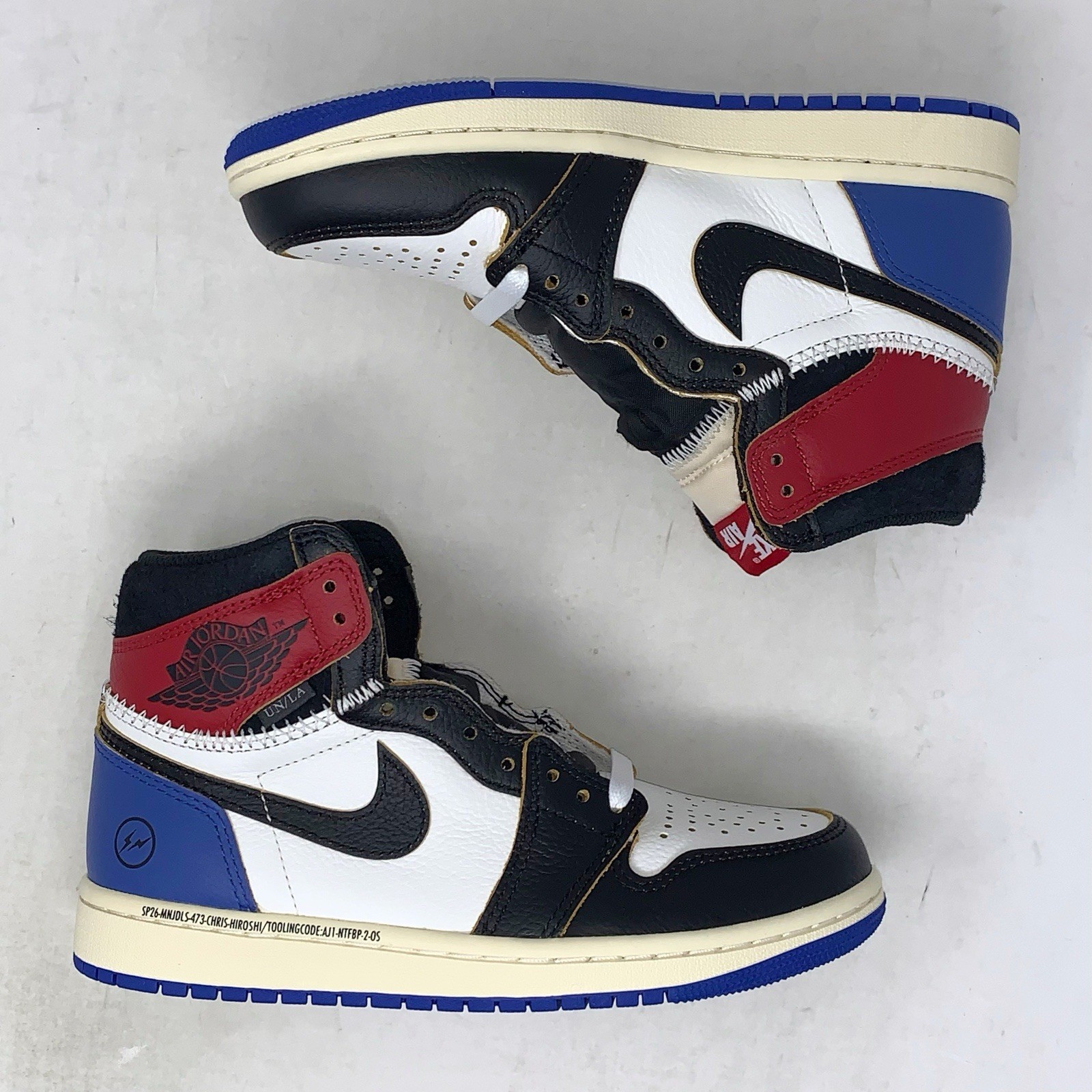 Air Jordan 1 High x Fragment x Union LA Black Sneakers, Size 4 / 5.5W IO7847-002