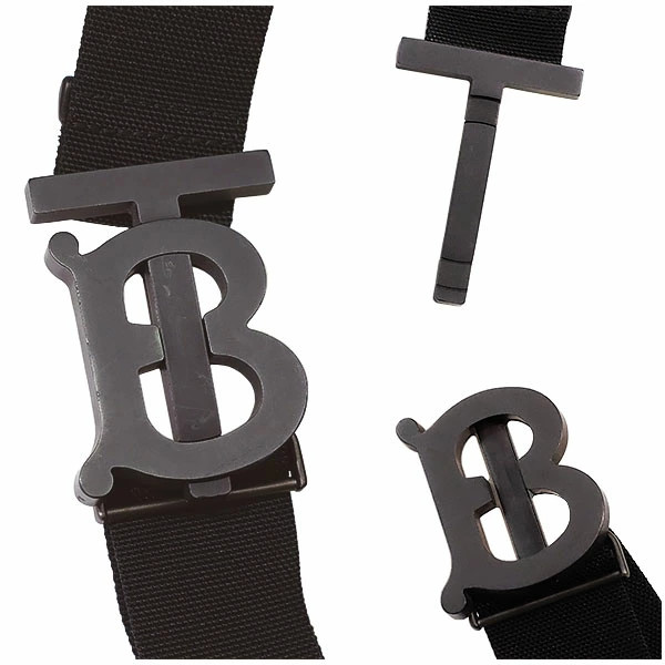 BURBERRY Horseferry TM Monogram Belt Bag Coated Canvas Leather 8036555 Black