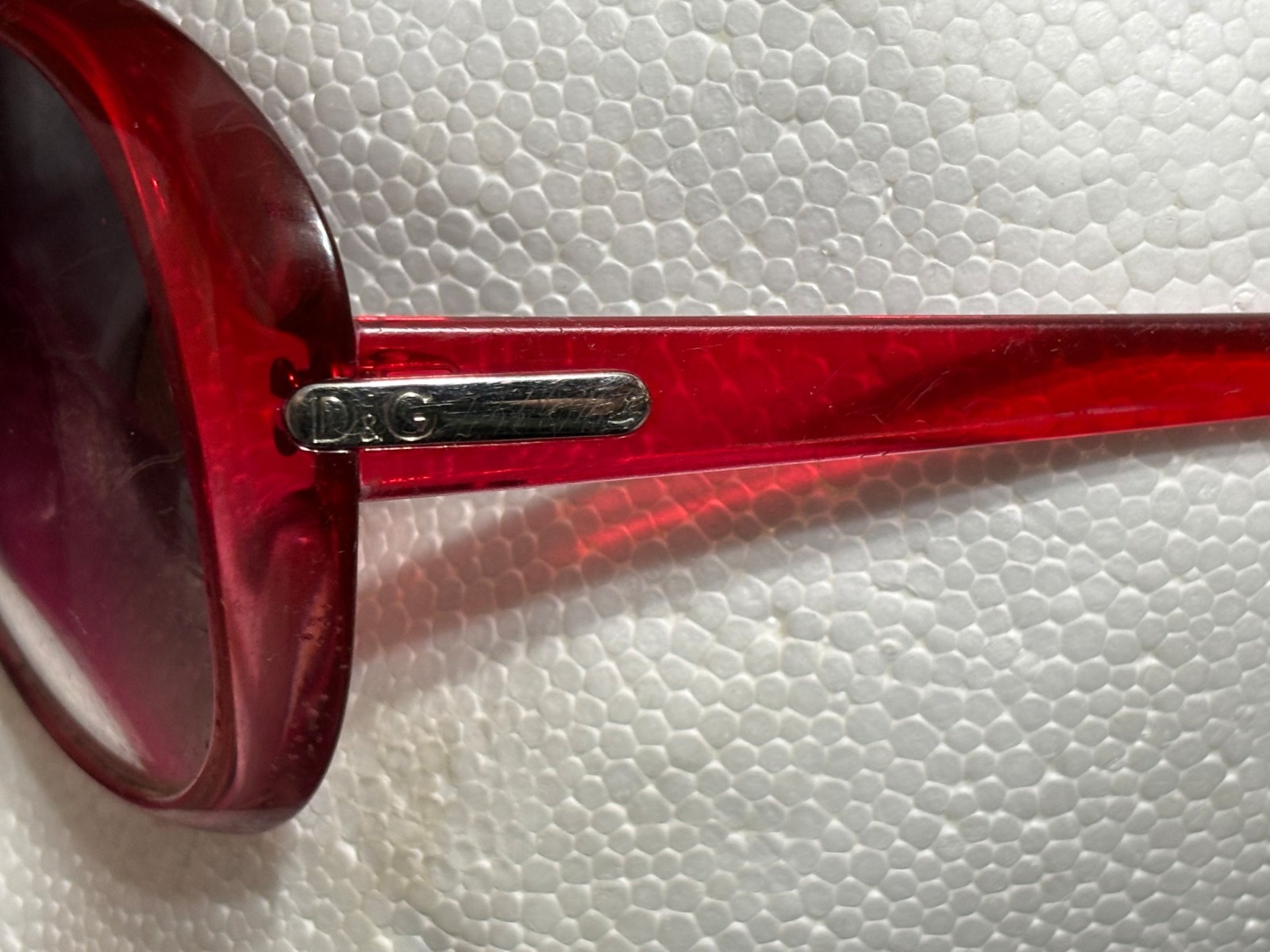 Vtg Y2K DOLCE GABBANA 8085 Ruby Red OVERSIZED women men SUNGLASSES 1785/8H 58/18