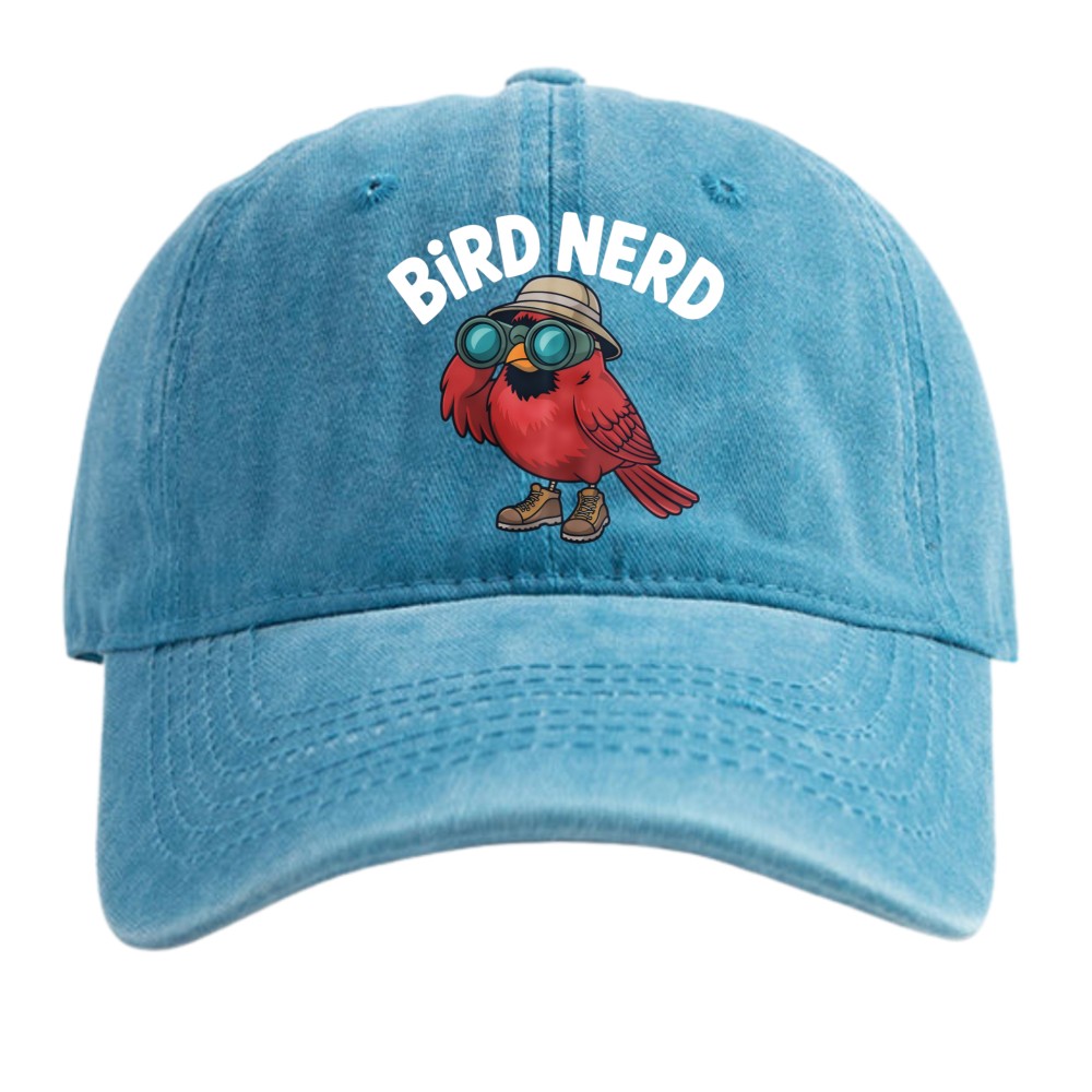 Vintage Washed Bird Nerd Dad Hat – Casual Cotton Adjustable Bird Watching Cap