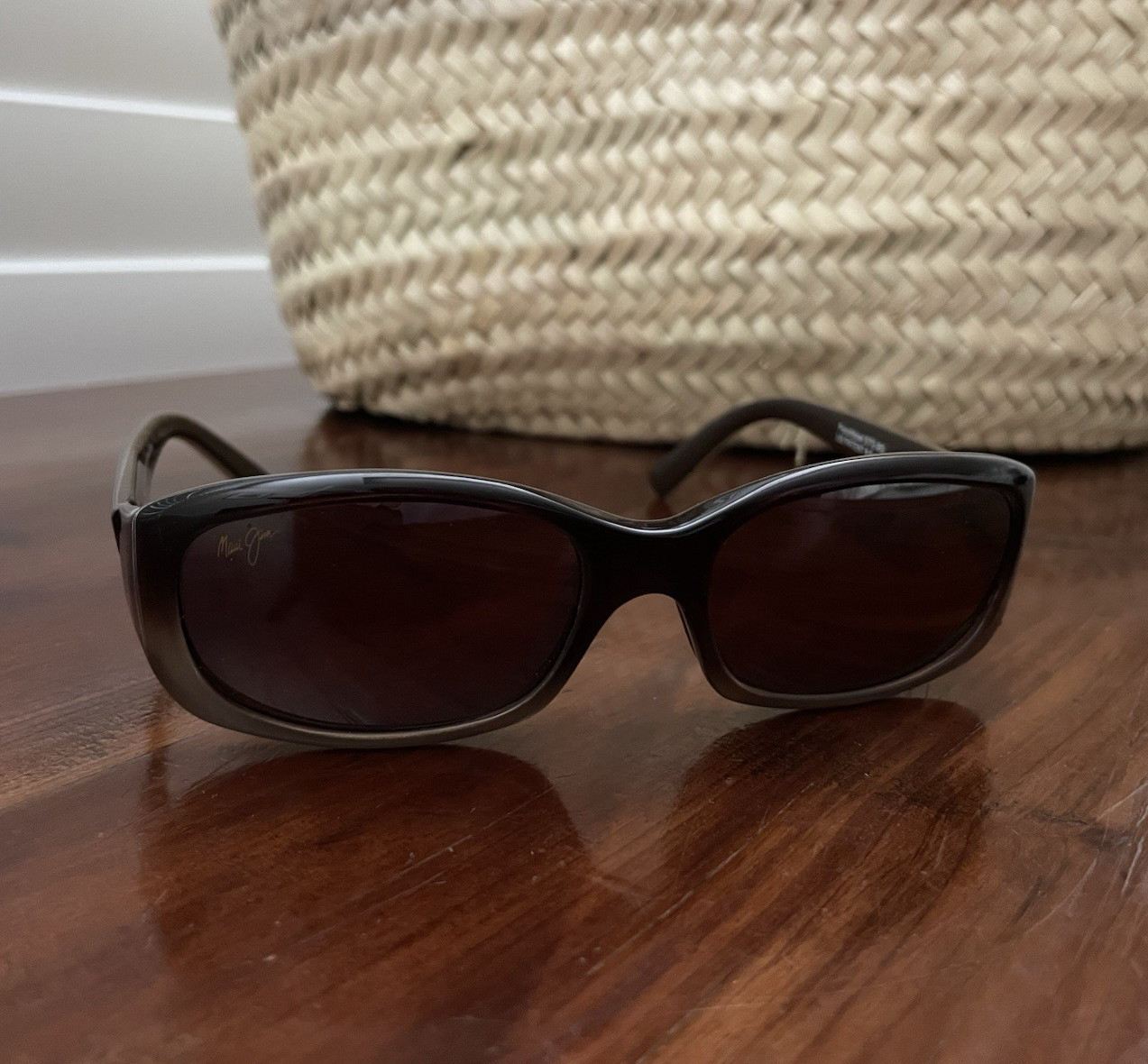 Maui Jim Women’s Wrap Sunglasses Brown Plastic Frame Brown/Rose Lenses