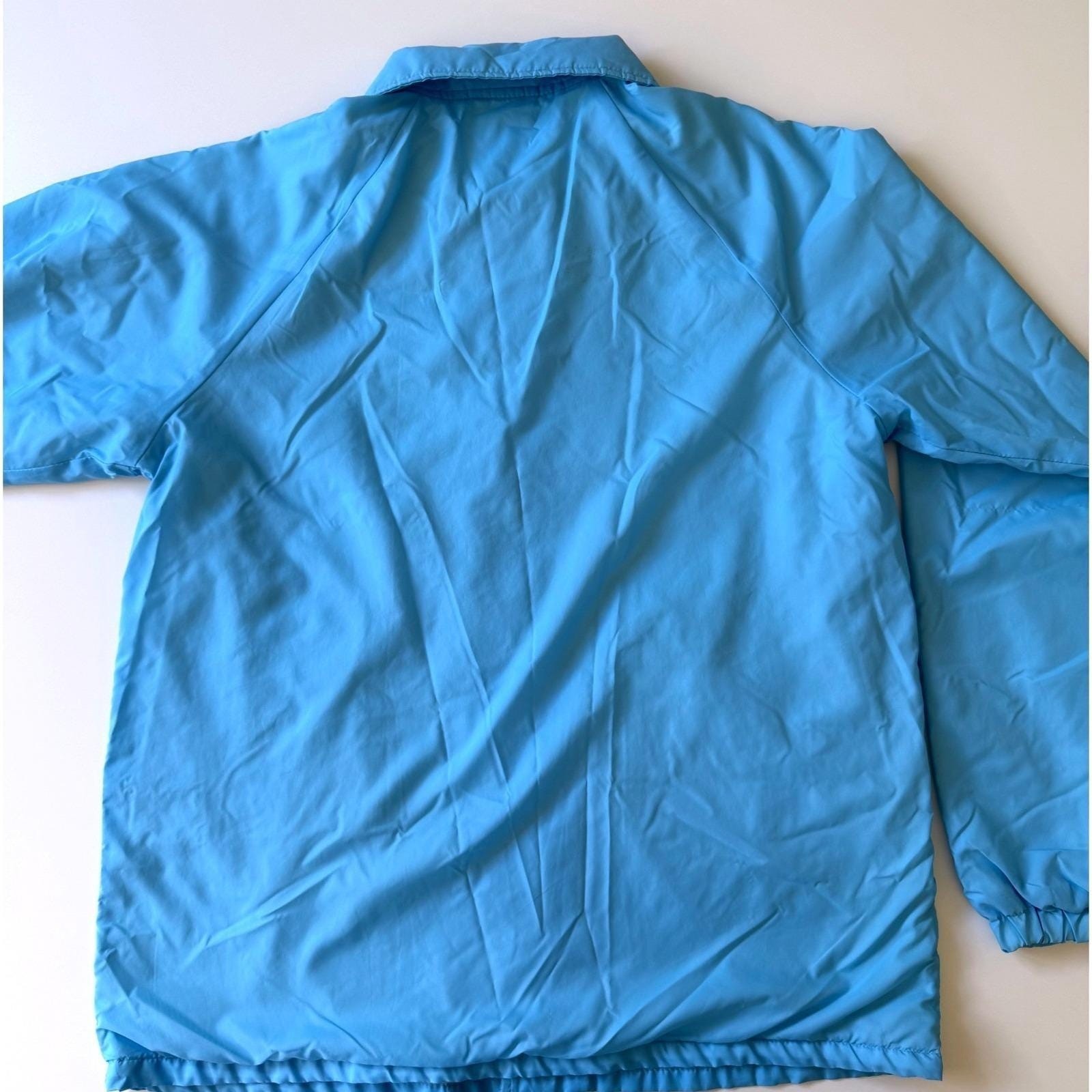 Vintage Hartwell Jeffersontown Chargers Coaches Jacket Mens Blue Snap Nylon