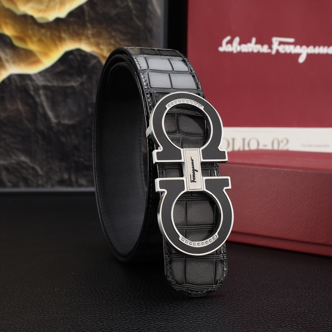 Made in Italy Handcrafted Ferragamo Belt Gift for Husband Width:3.8cm/1.5in