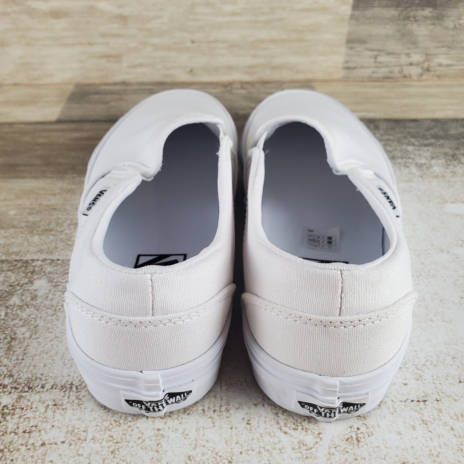 Vans Asher Womens Shoes Sz 8 Running White Elastic Gore Slip On Sneaker