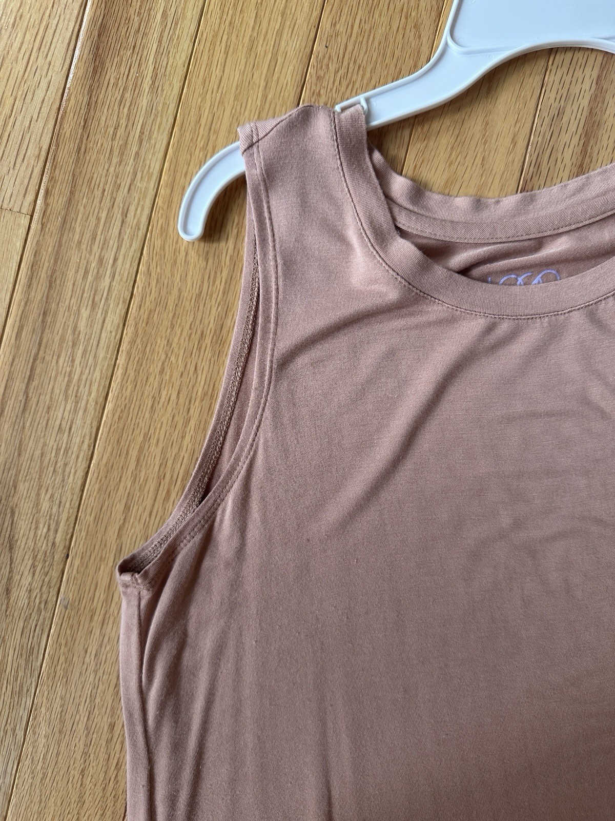 Logo Lori Goldstein Brown Print Layered Hem Fall Tank Worn Once Small