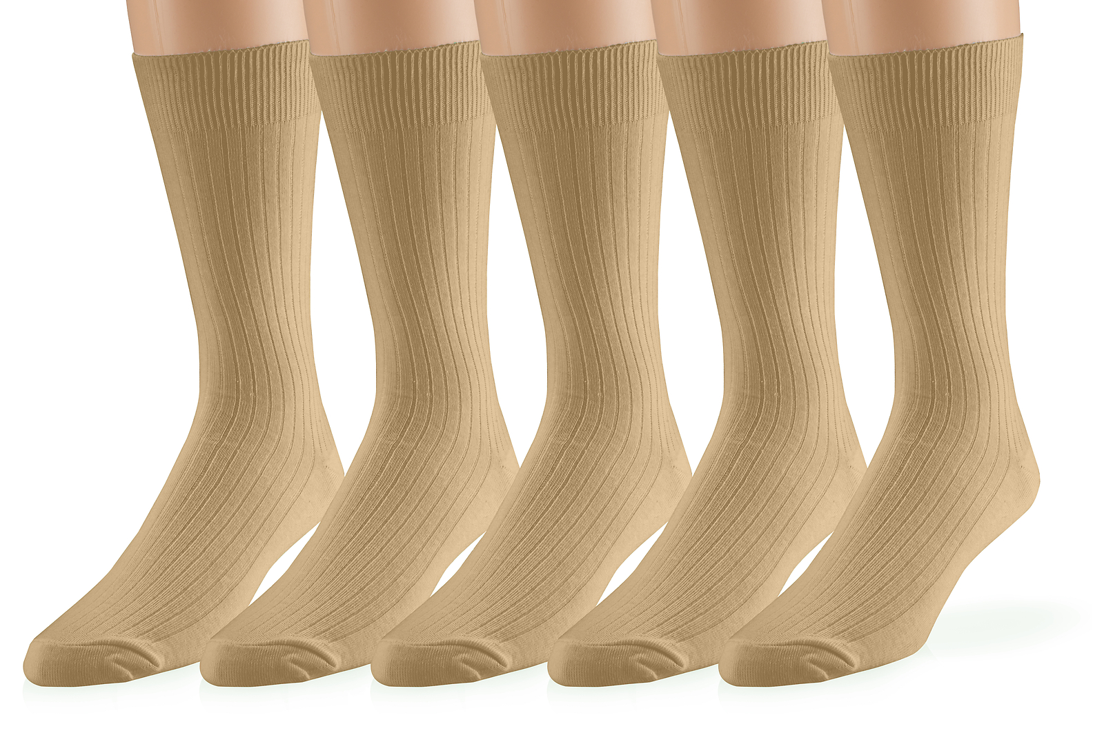 EMEM Men’s Ribbed Cotton Classic Crew Dress Socks 5-Pack, Big and Tall Available