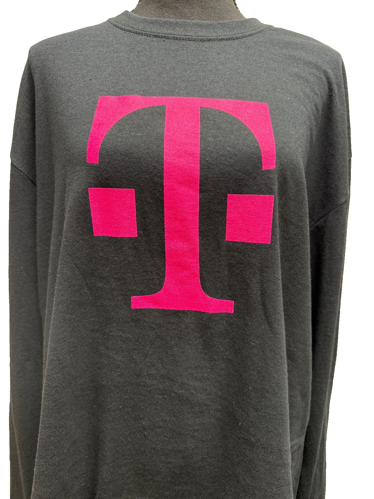 T-Mobile 100% Cotton Long Sleeve Black Pink Tshirt Size Medium New
