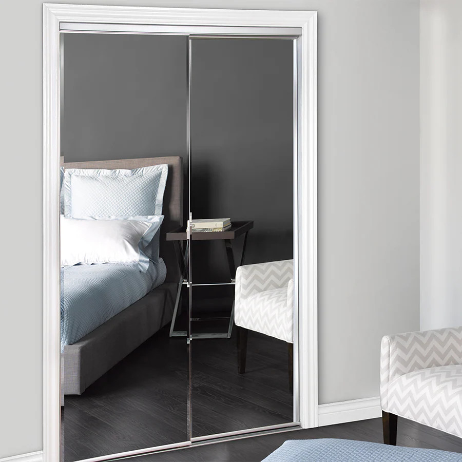 RELIABILT 48-in x 80-in (glass/mirror) Flush Mirrored glass Prefinished St|27126