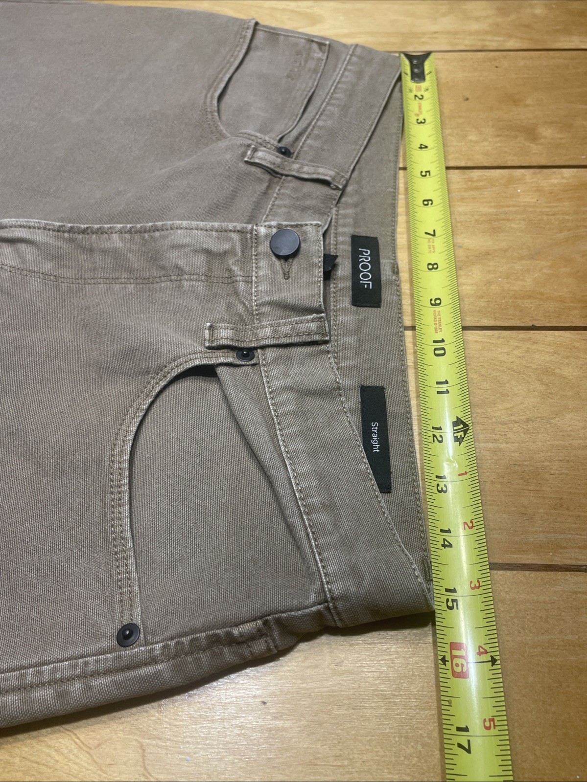 Proof Rover Pants Mens Size 31×28 Straight Canvas Stretch Huckberry Beige Khaki