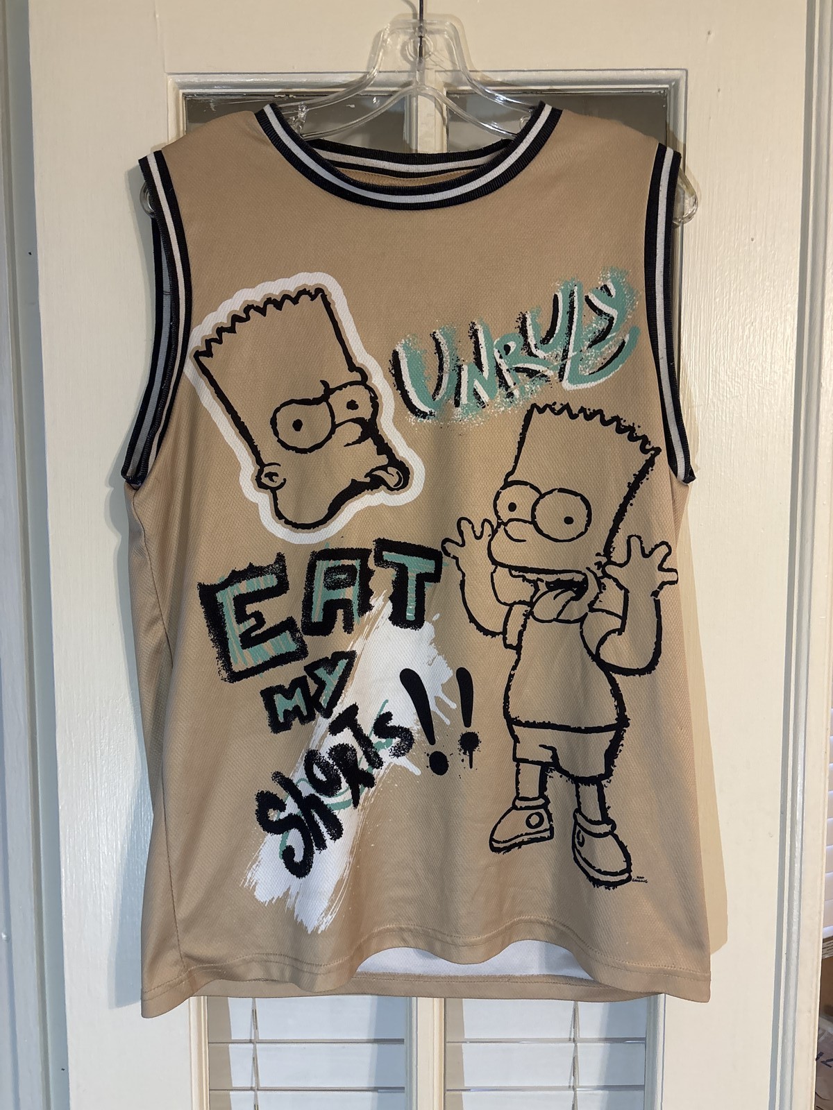 The Simpsons Bart Simpson Eat My Shorts Mesh Basketball Jersey Size M